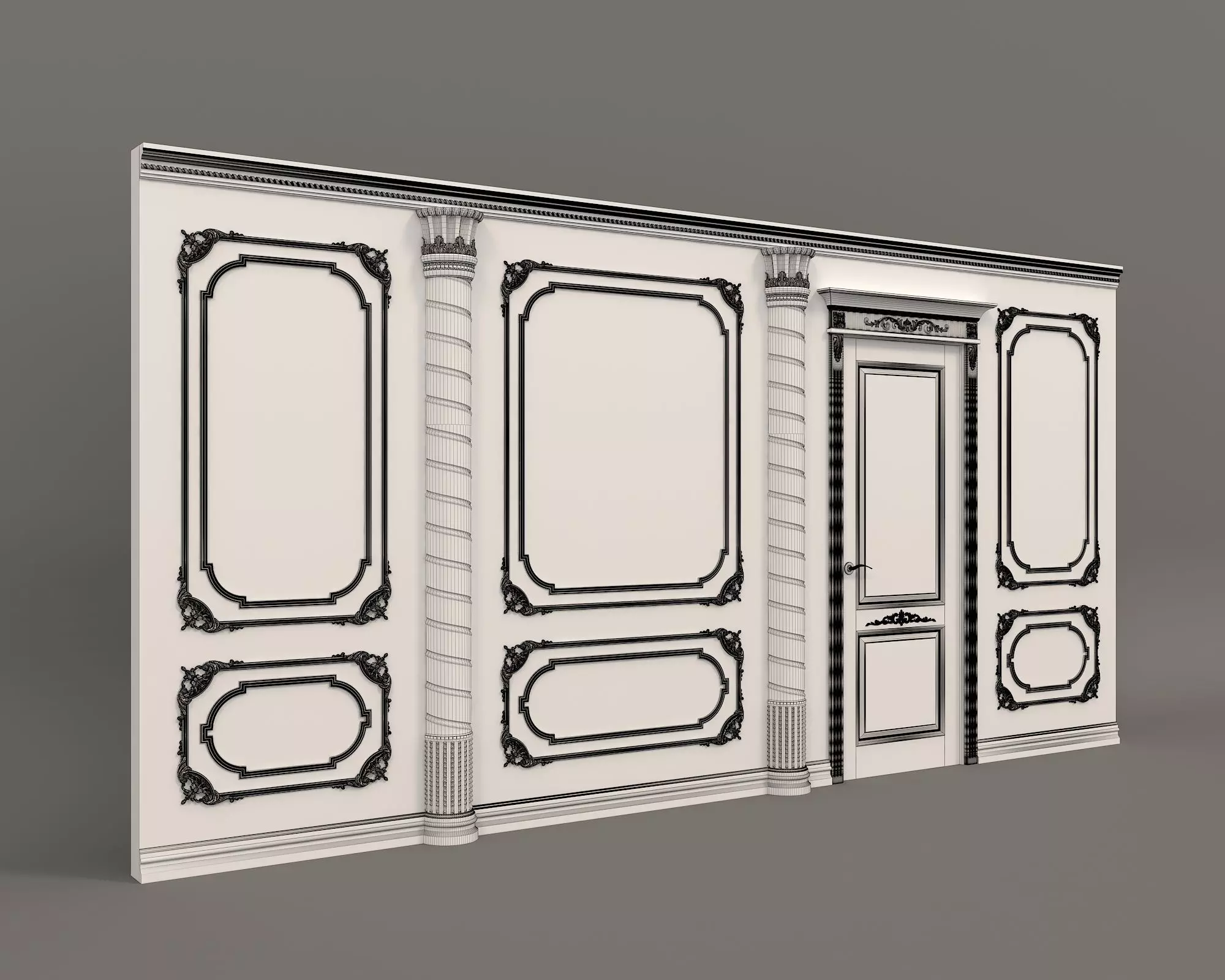 Wall Molding in Classic French style 8 3D model_8