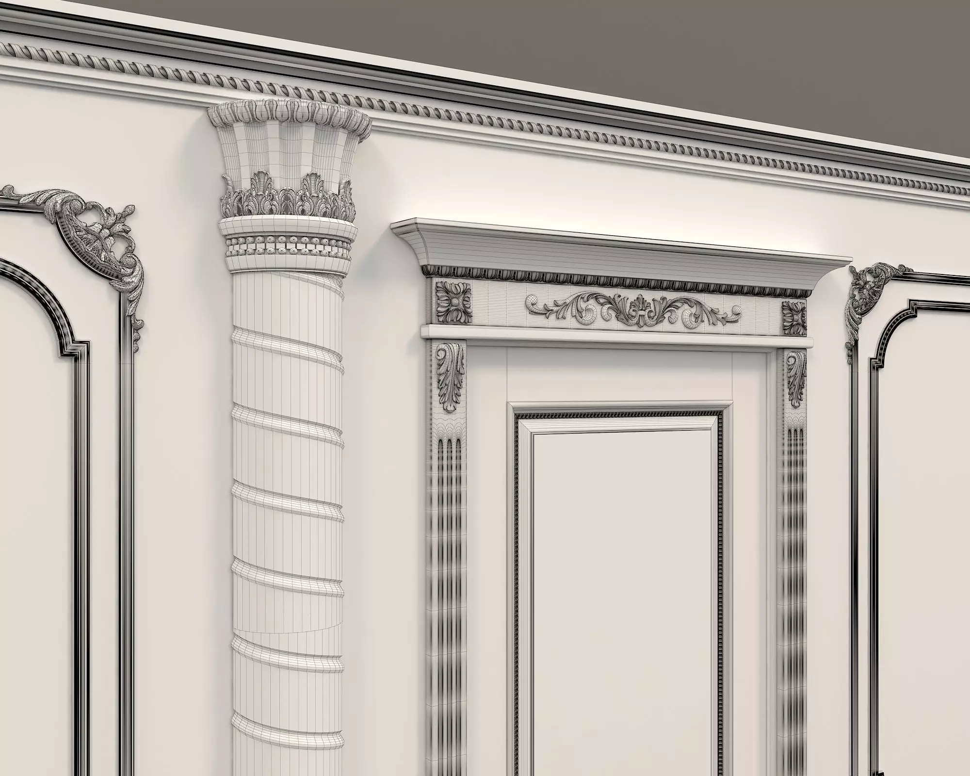 Wall Molding in Classic French style 8 3D model_9