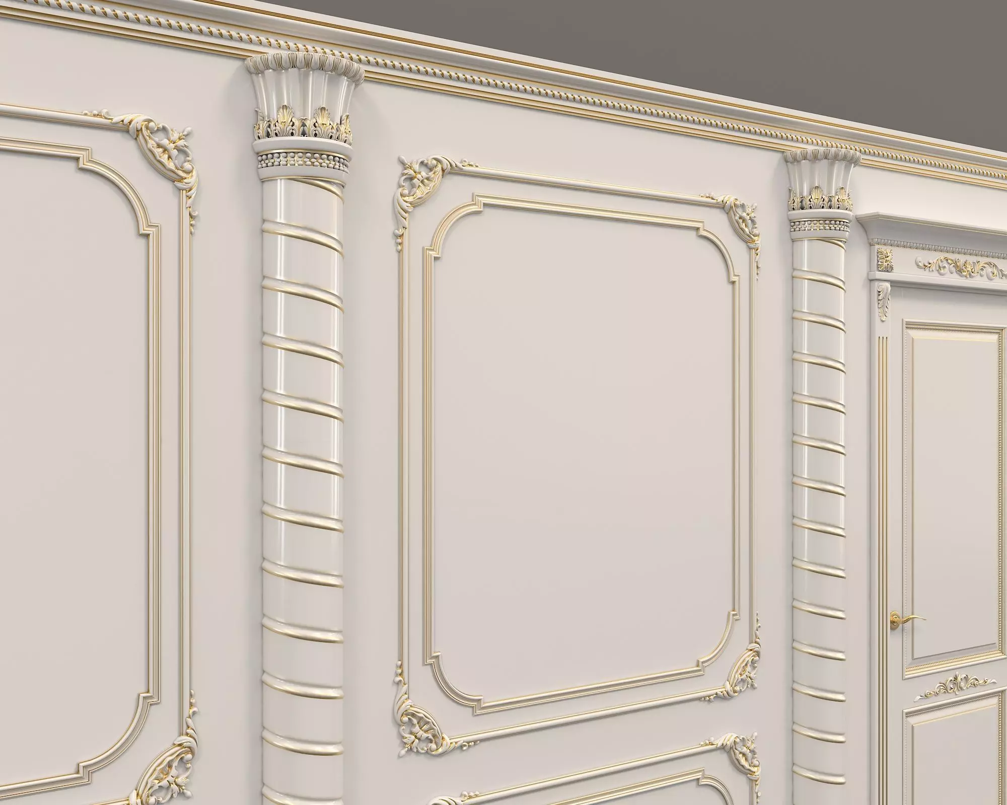 Wall Molding in Classic French style 8 3D model_5
