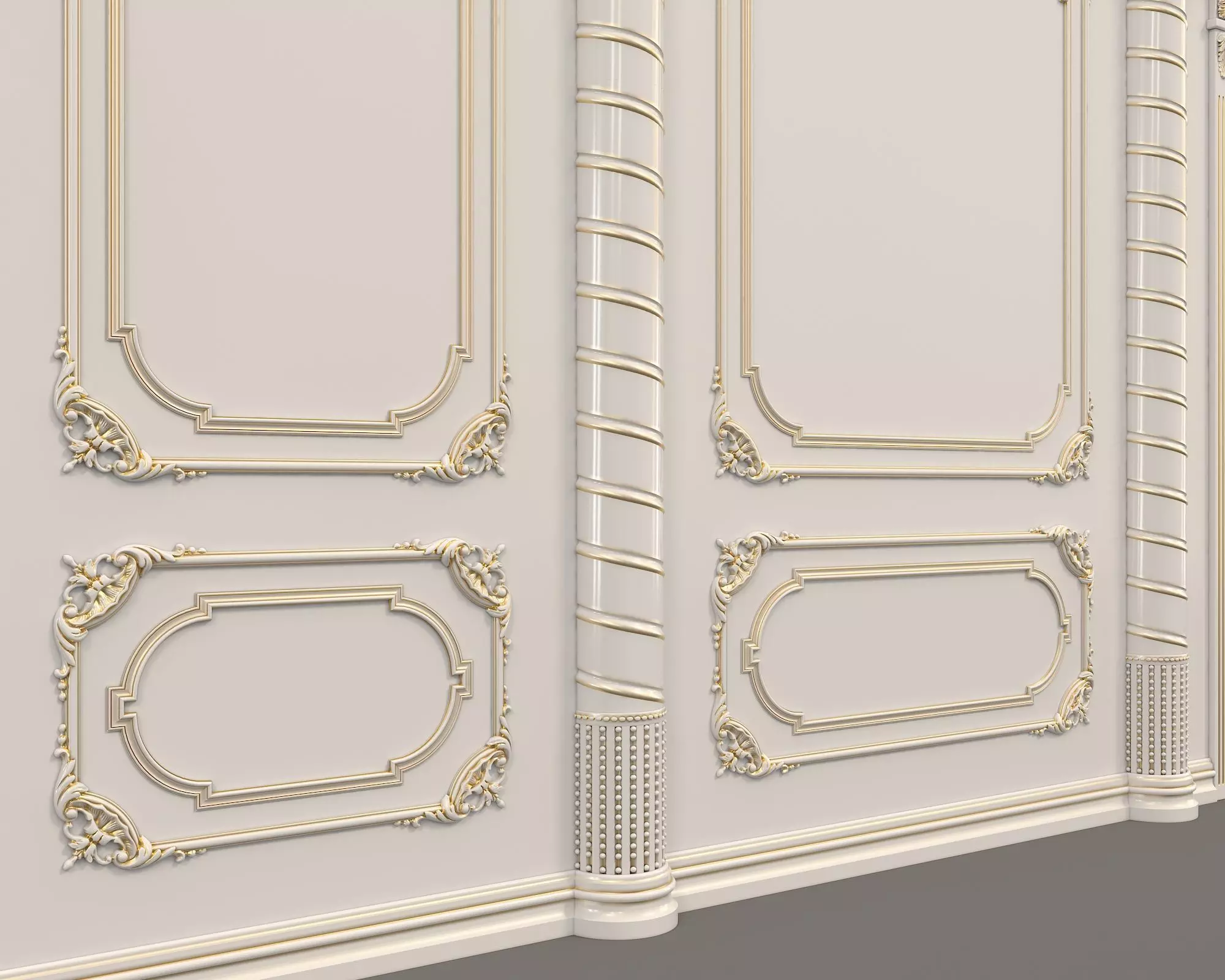 Wall Molding in Classic French style 8 3D model_6