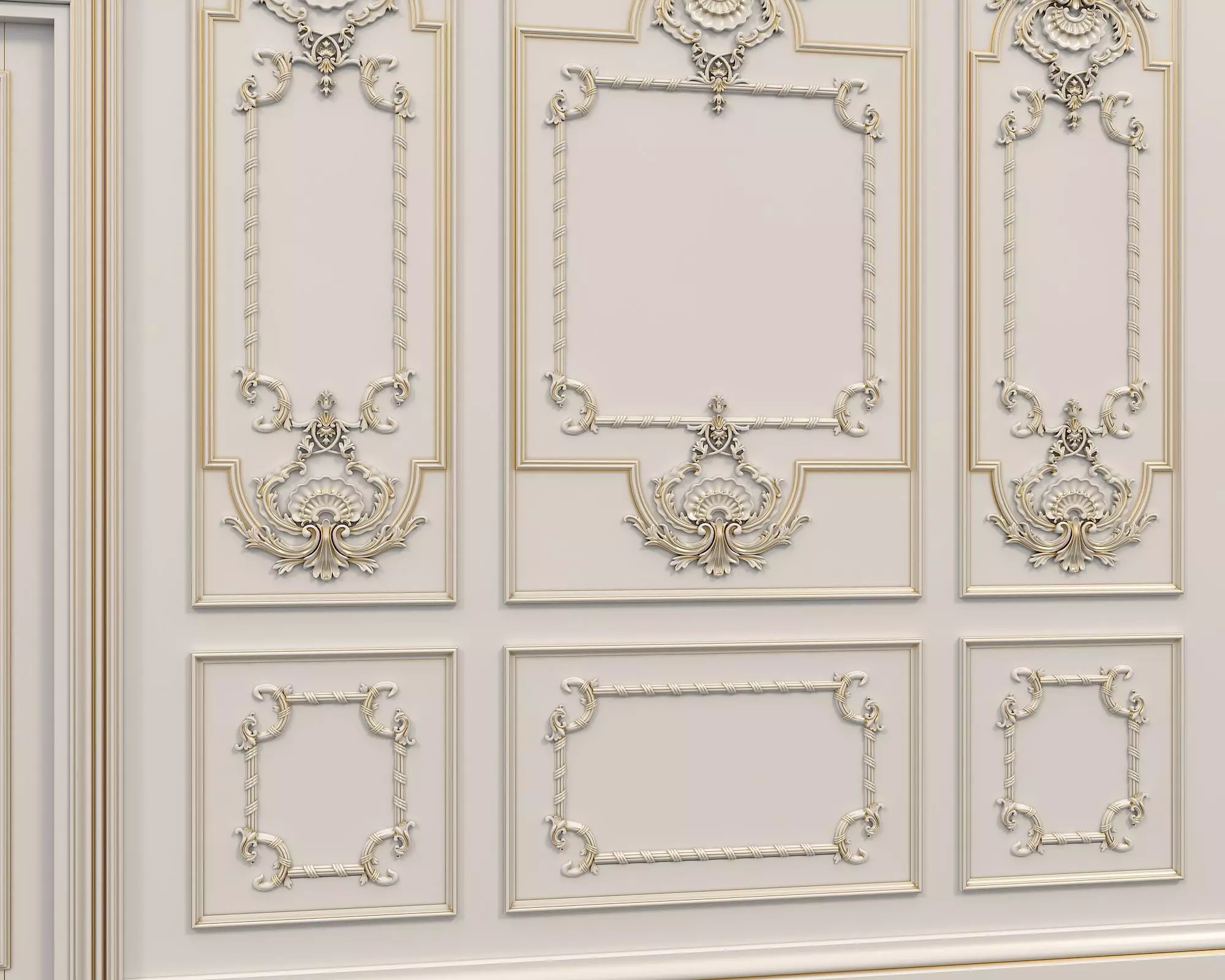Wall Molding in Classic French style 10 3D model_4