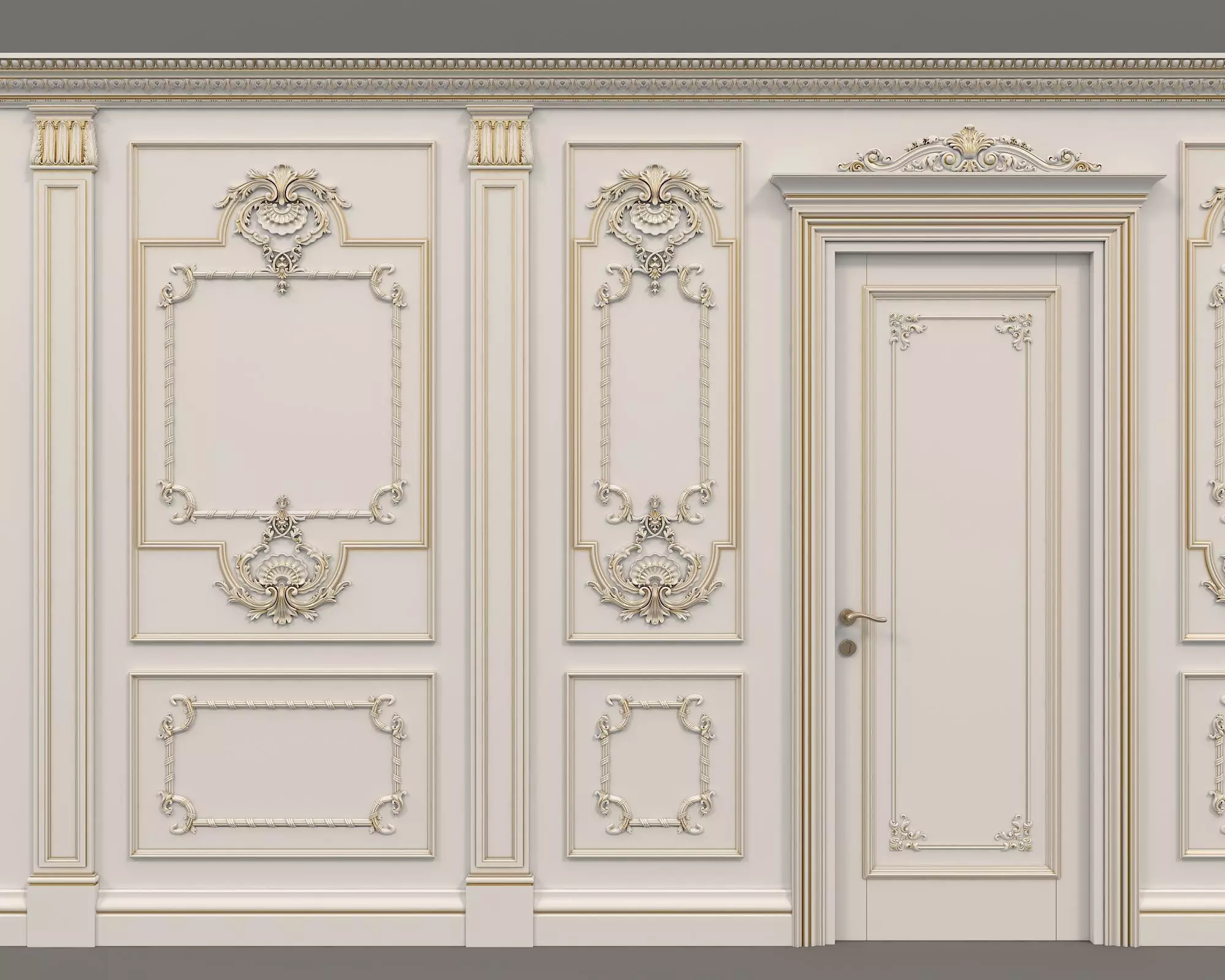 Wall Molding in Classic French style 10 3D model_5
