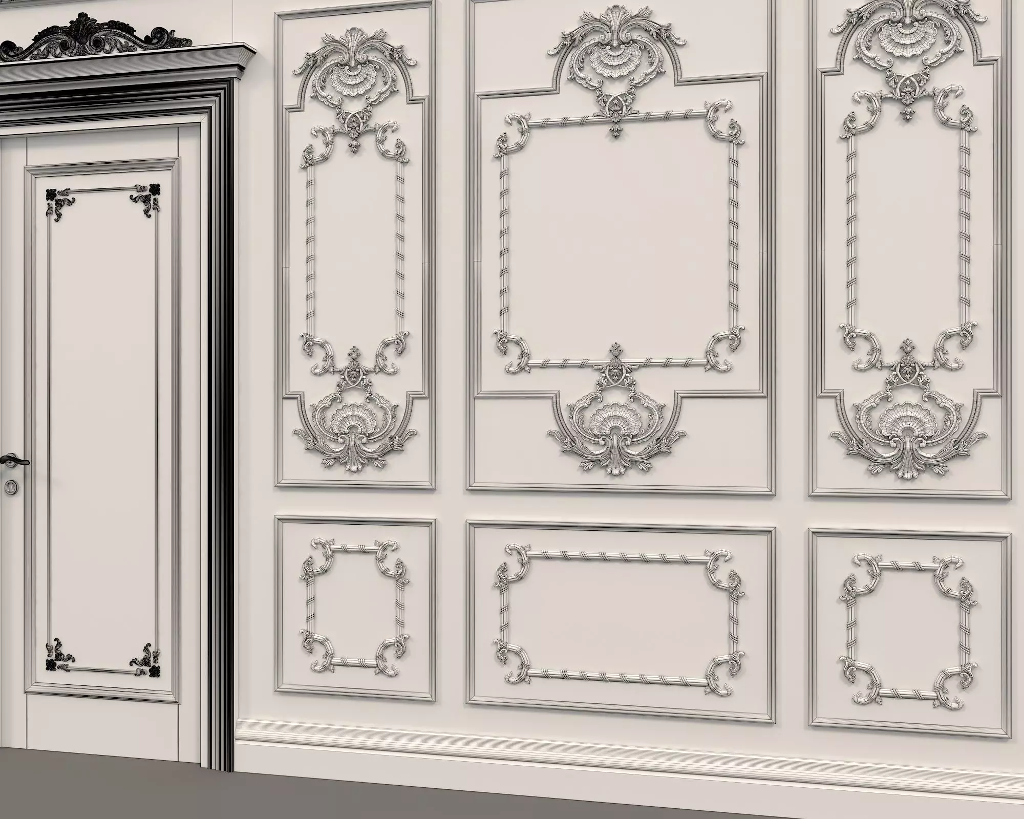 Wall Molding in Classic French style 10 3D model_10