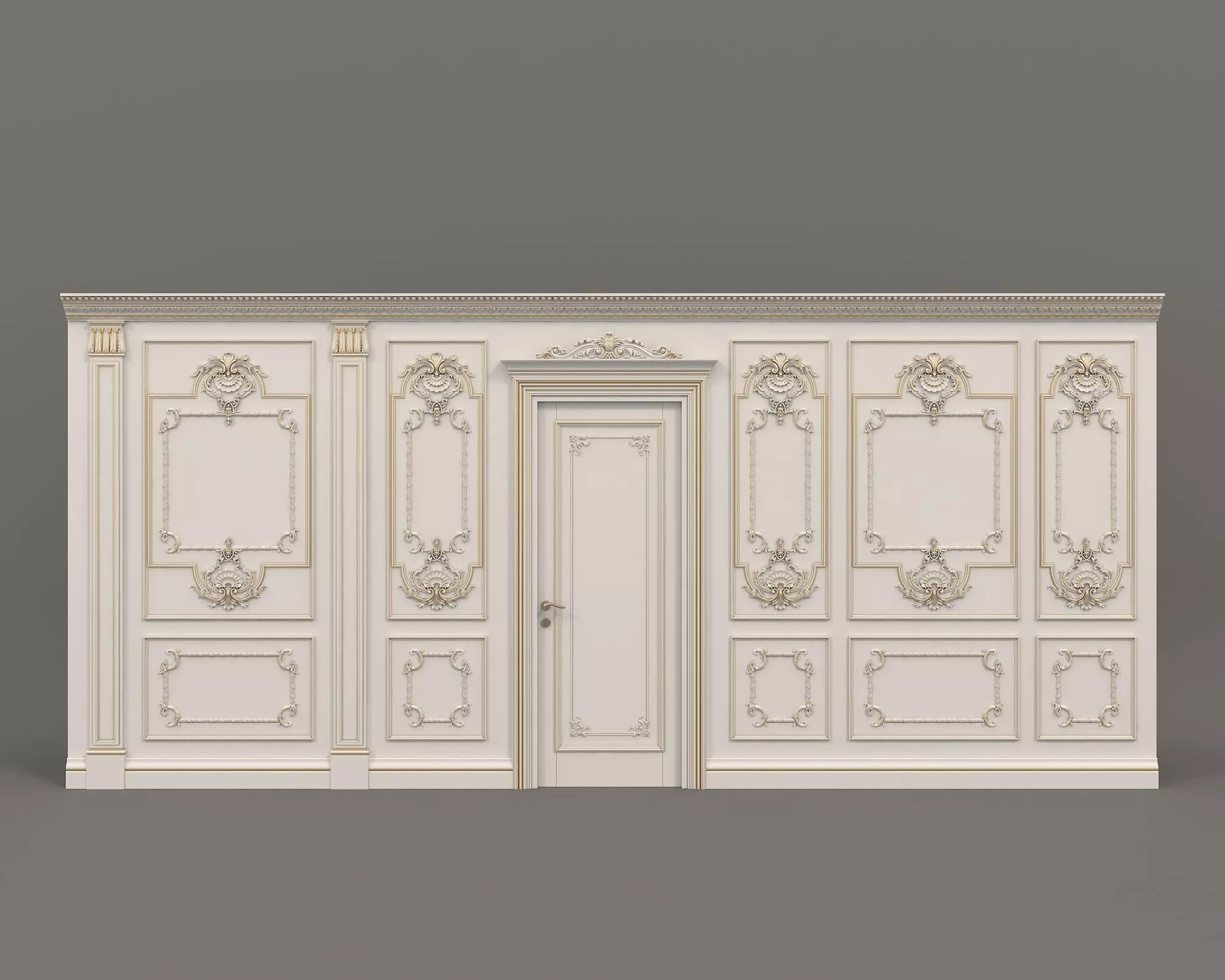 Wall Molding in Classic French style 10 3D model_1
