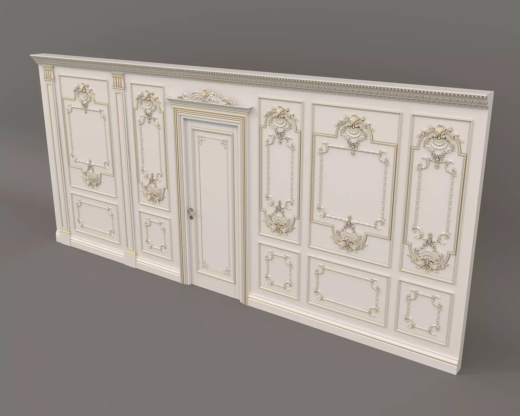 Wall Molding in Classic French style 10 3D model_2