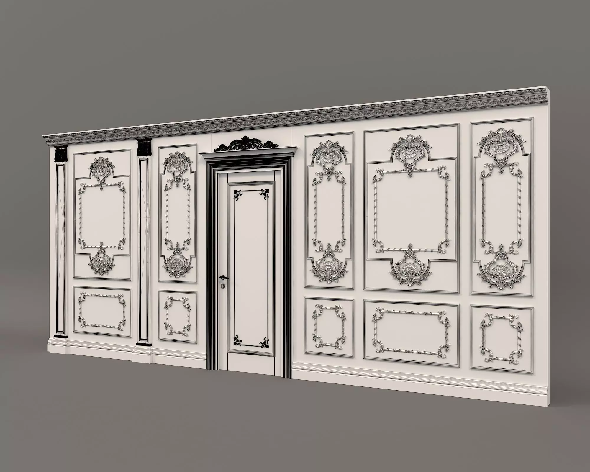 Wall Molding in Classic French style 10 3D model_7