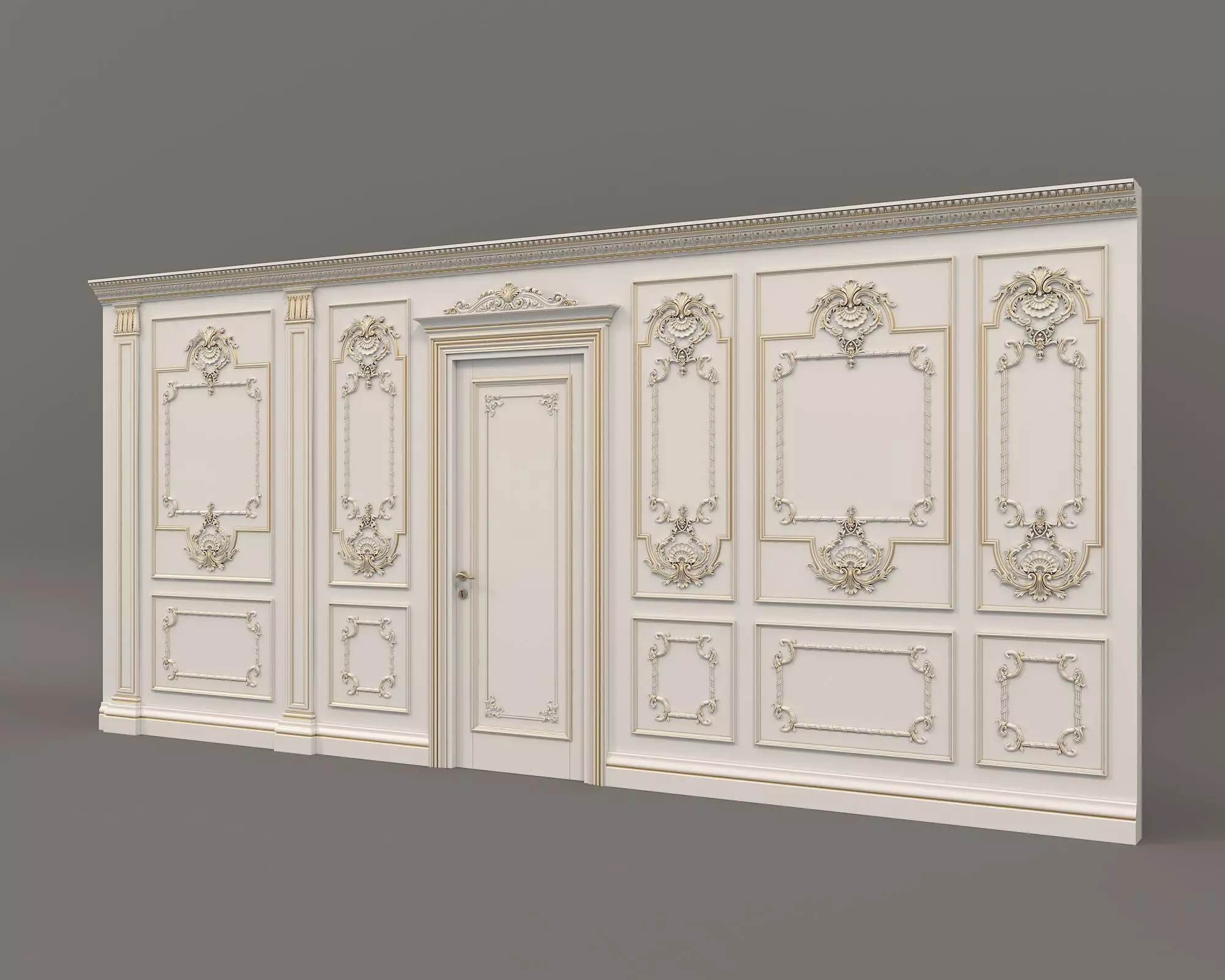 Wall Molding in Classic French style 10 3D model_6
