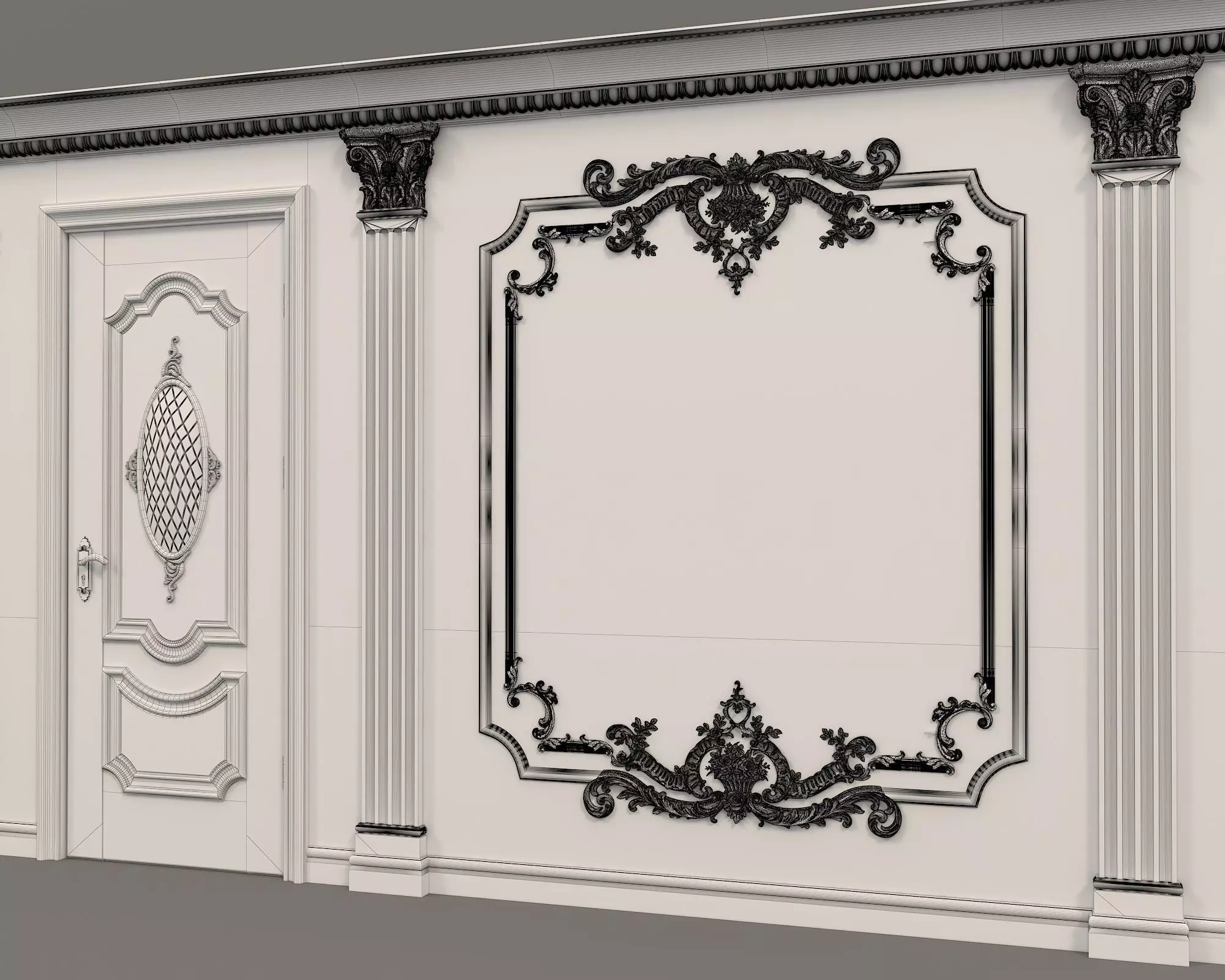 Wall Molding in Classic French style 12 3D model_8