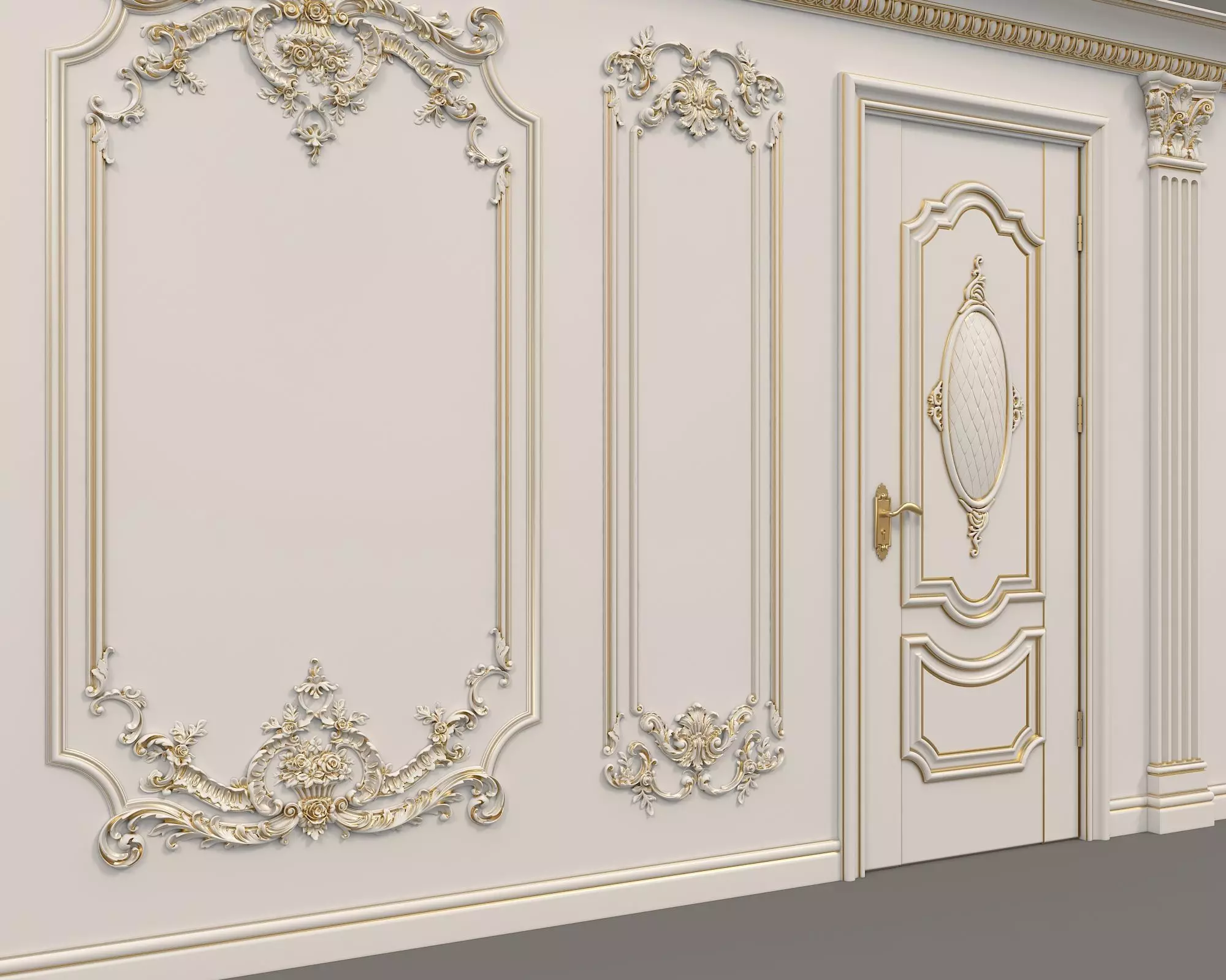 Wall Molding in Classic French style 12 3D model_5