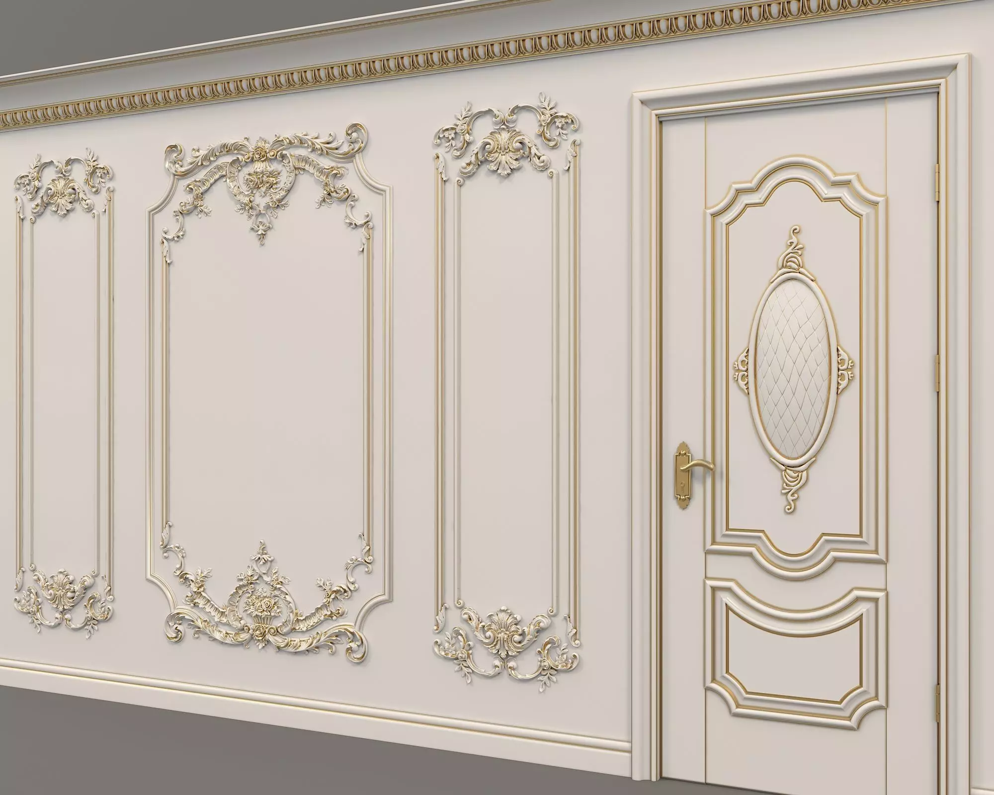Wall Molding in Classic French style 12 3D model_3