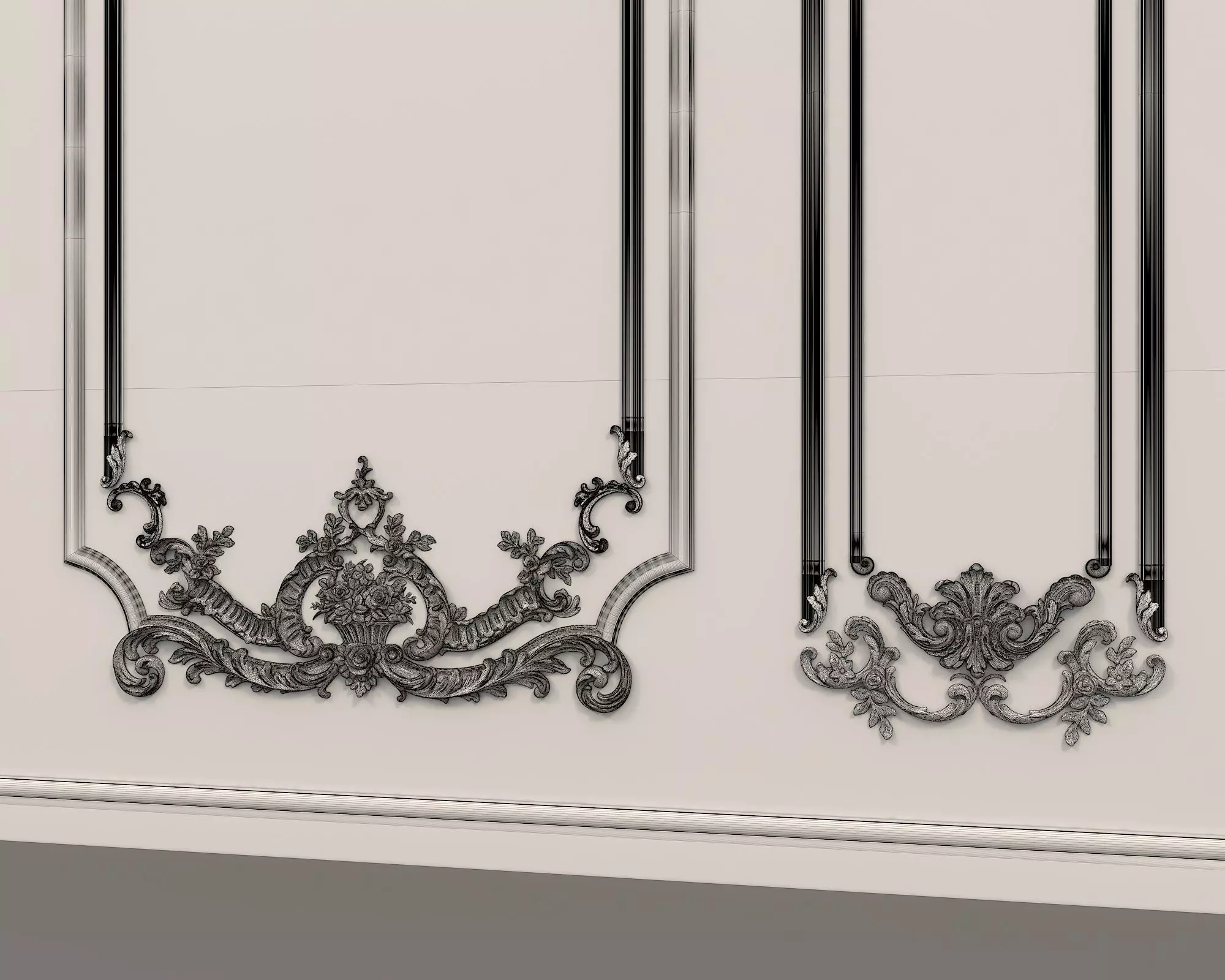 Wall Molding in Classic French style 12 3D model_9