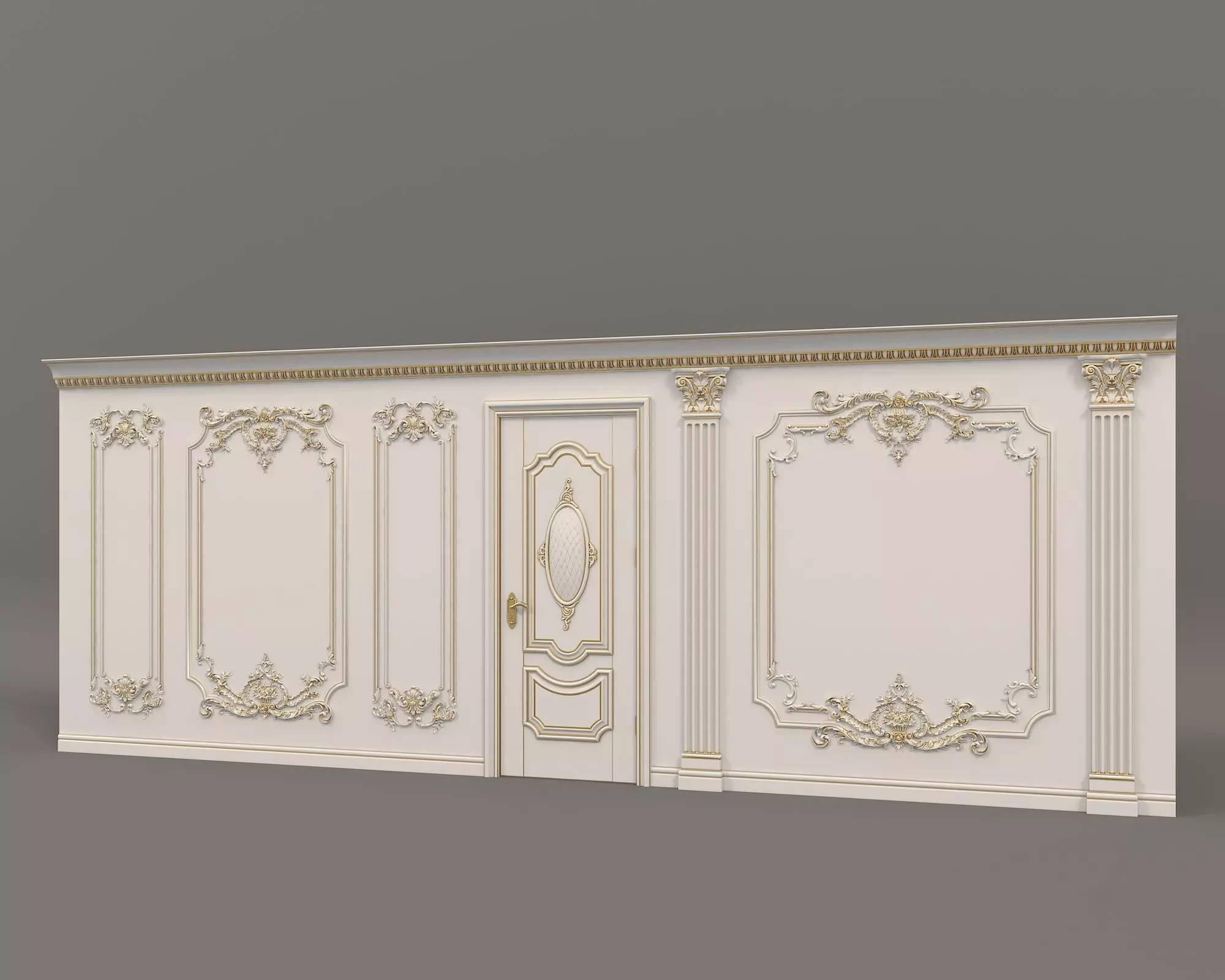 Wall Molding in Classic French style 12 3D model_1
