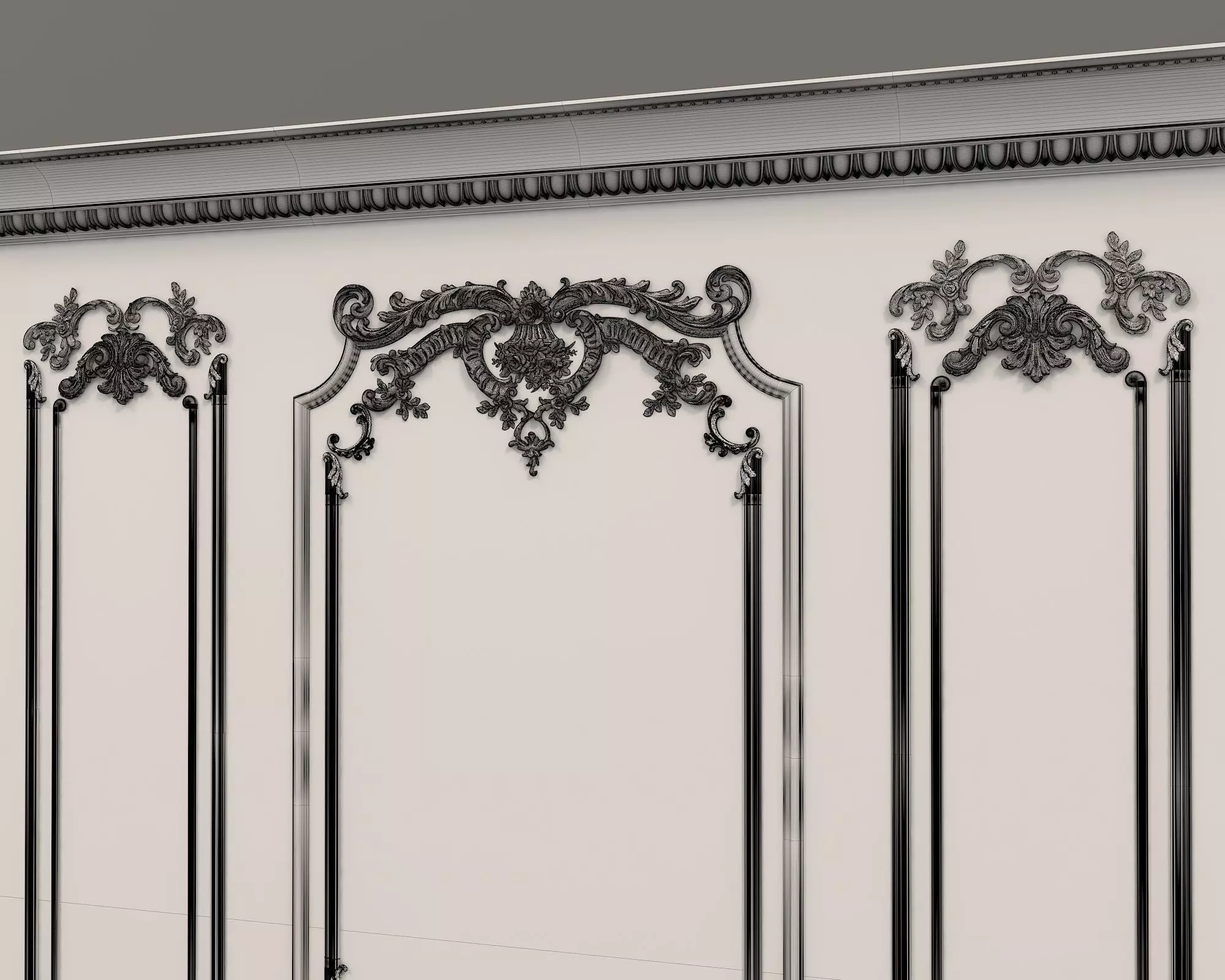 Wall Molding in Classic French style 12 3D model_7