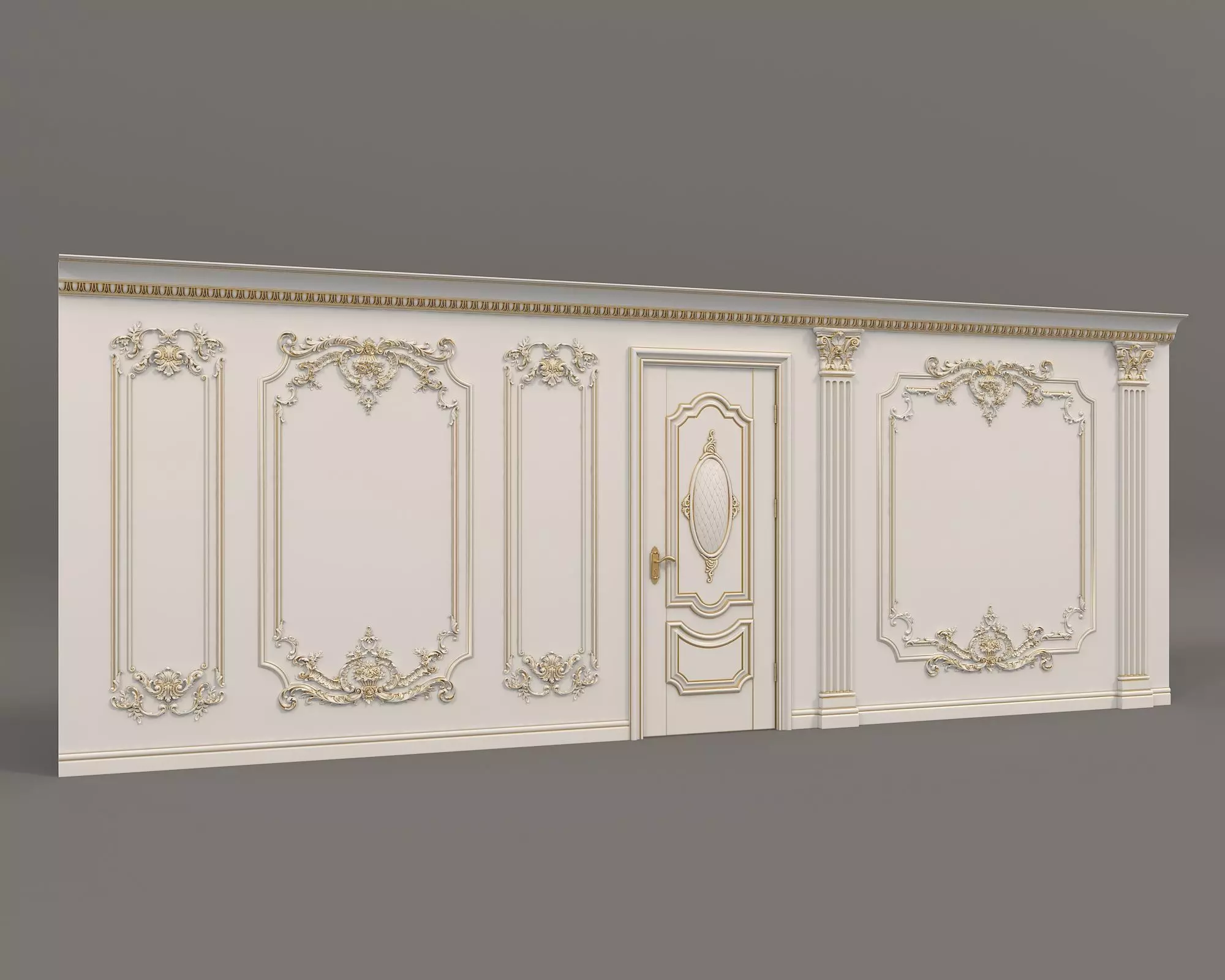 Wall Molding in Classic French style 12 3D model_0