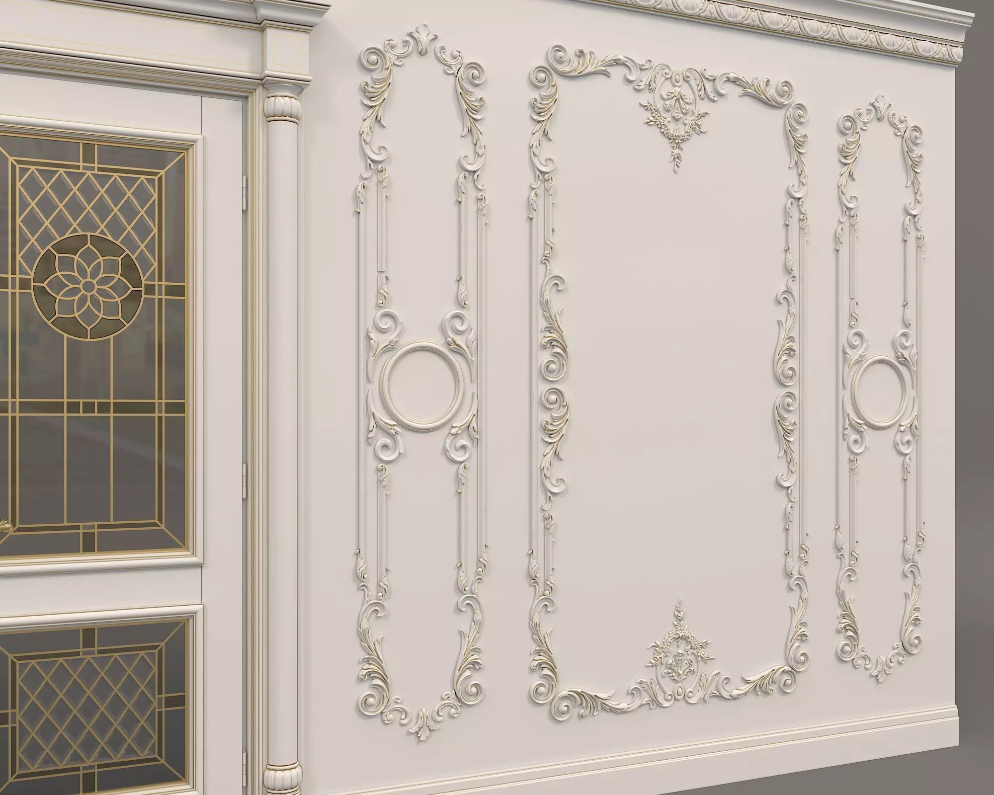 Wall Molding in Classic French style 14 3D model_4