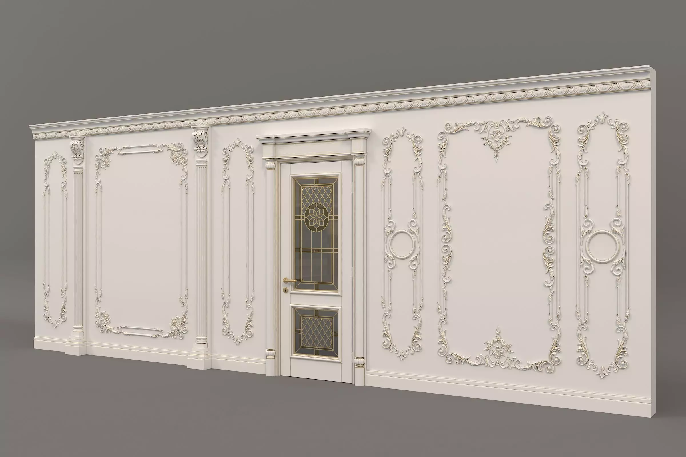 Wall Molding in Classic French style 14 3D model_1