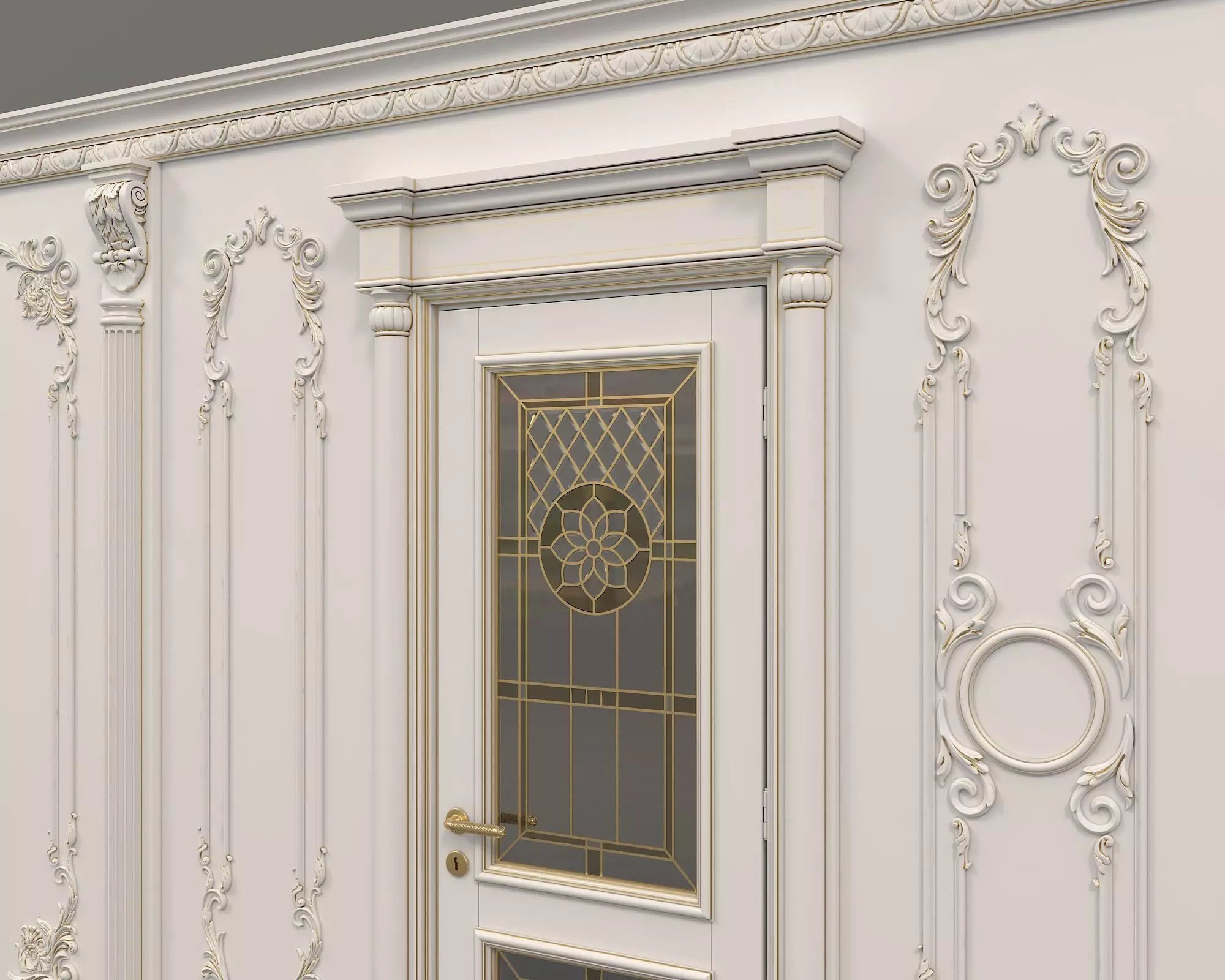 Wall Molding in Classic French style 14 3D model_2