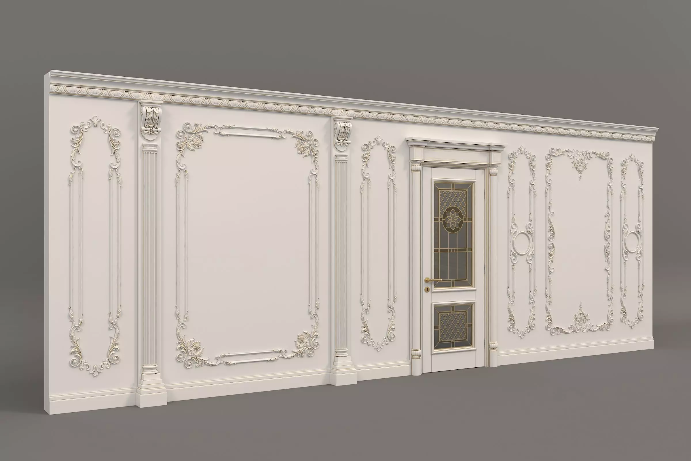Wall Molding in Classic French style 14 3D model_0