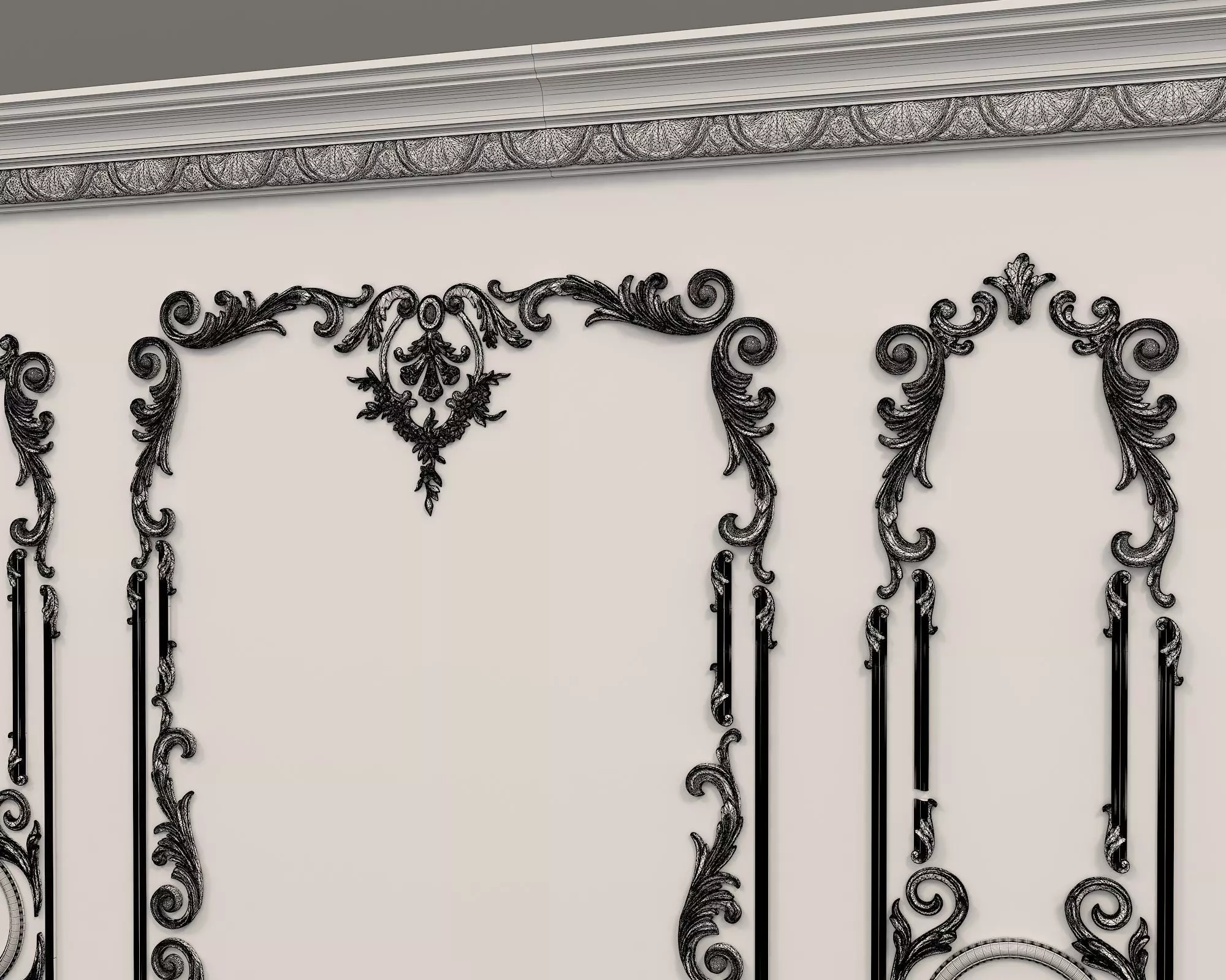 Wall Molding in Classic French style 14 3D model_9