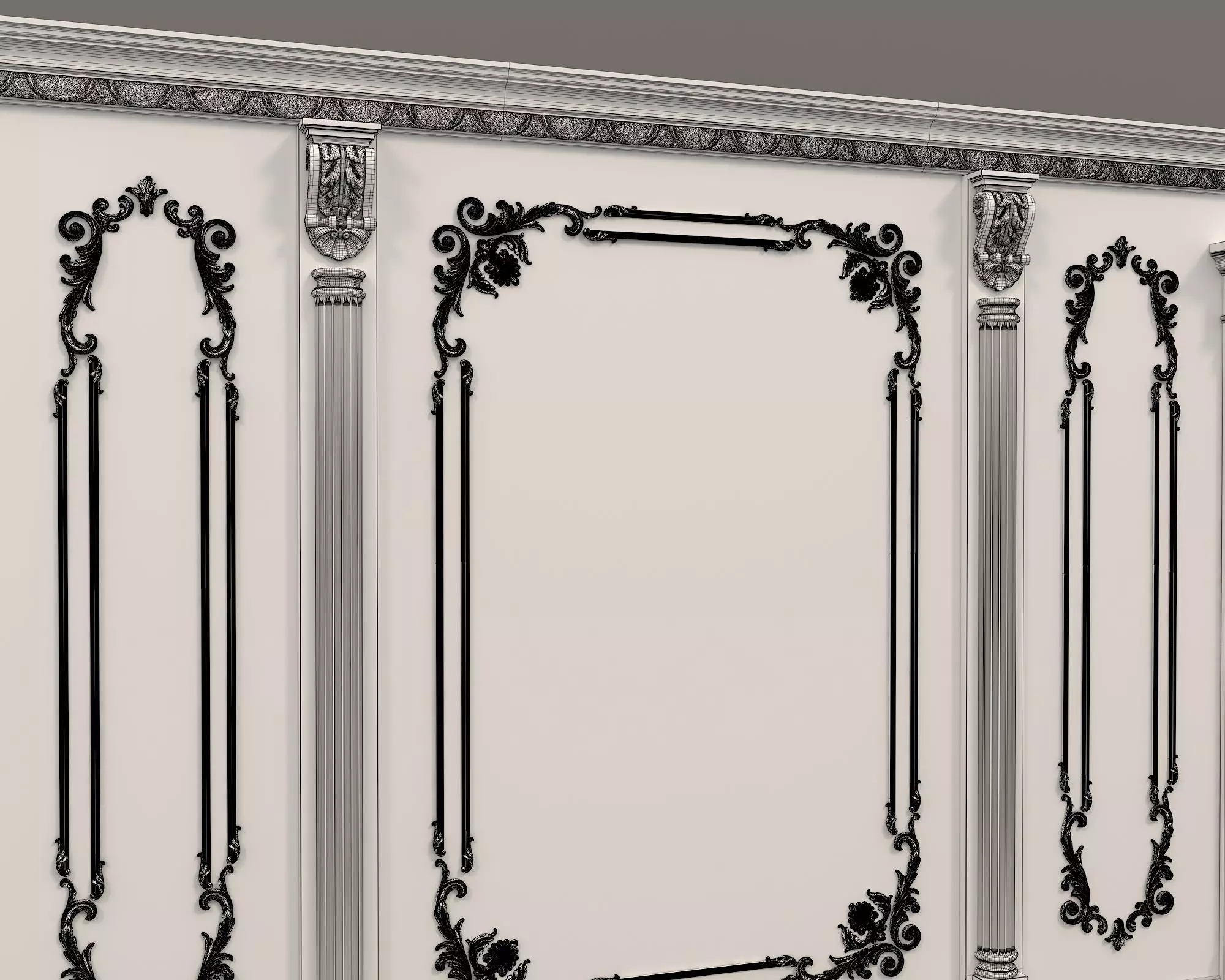 Wall Molding in Classic French style 14 3D model_7