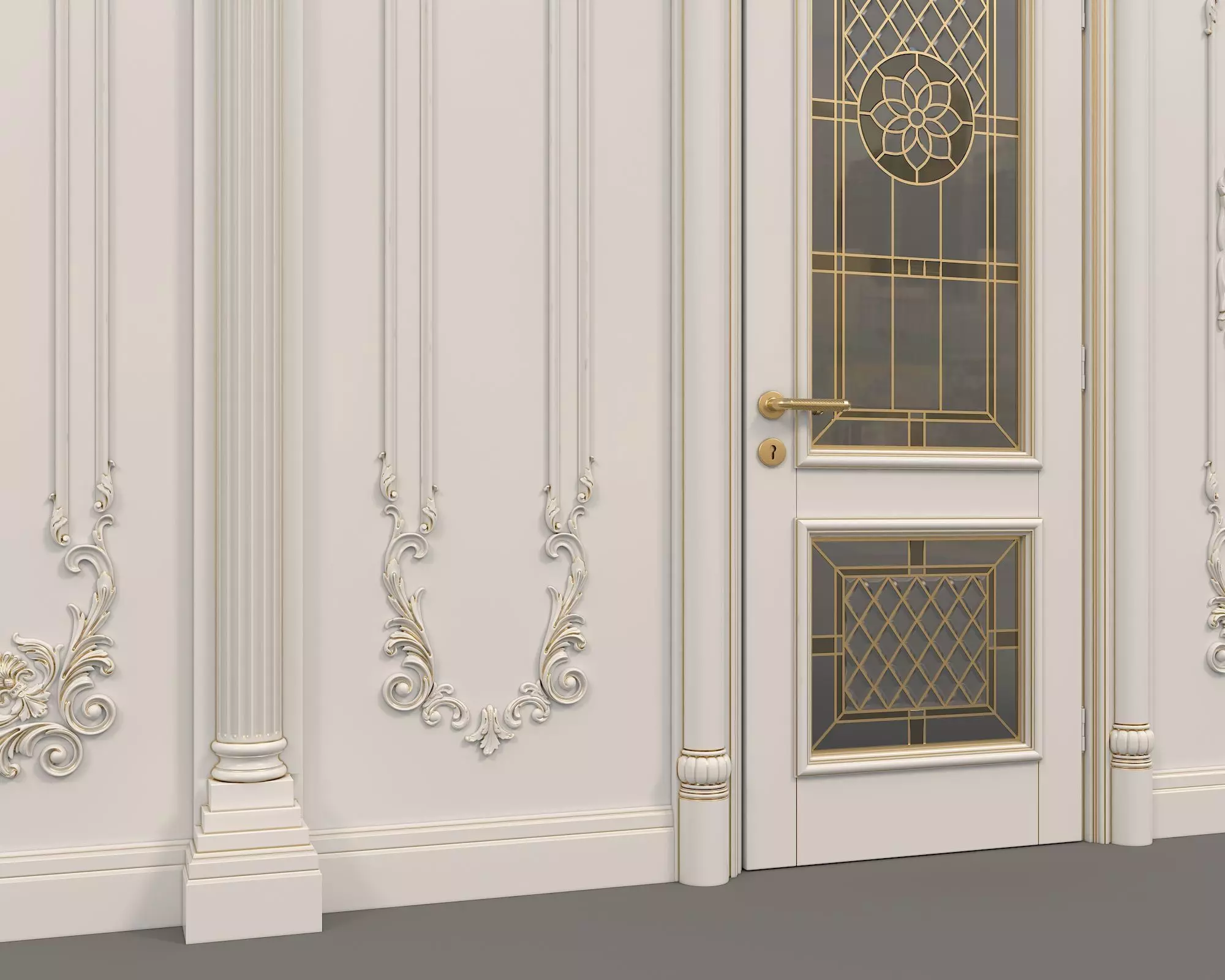 Wall Molding in Classic French style 14 3D model_5