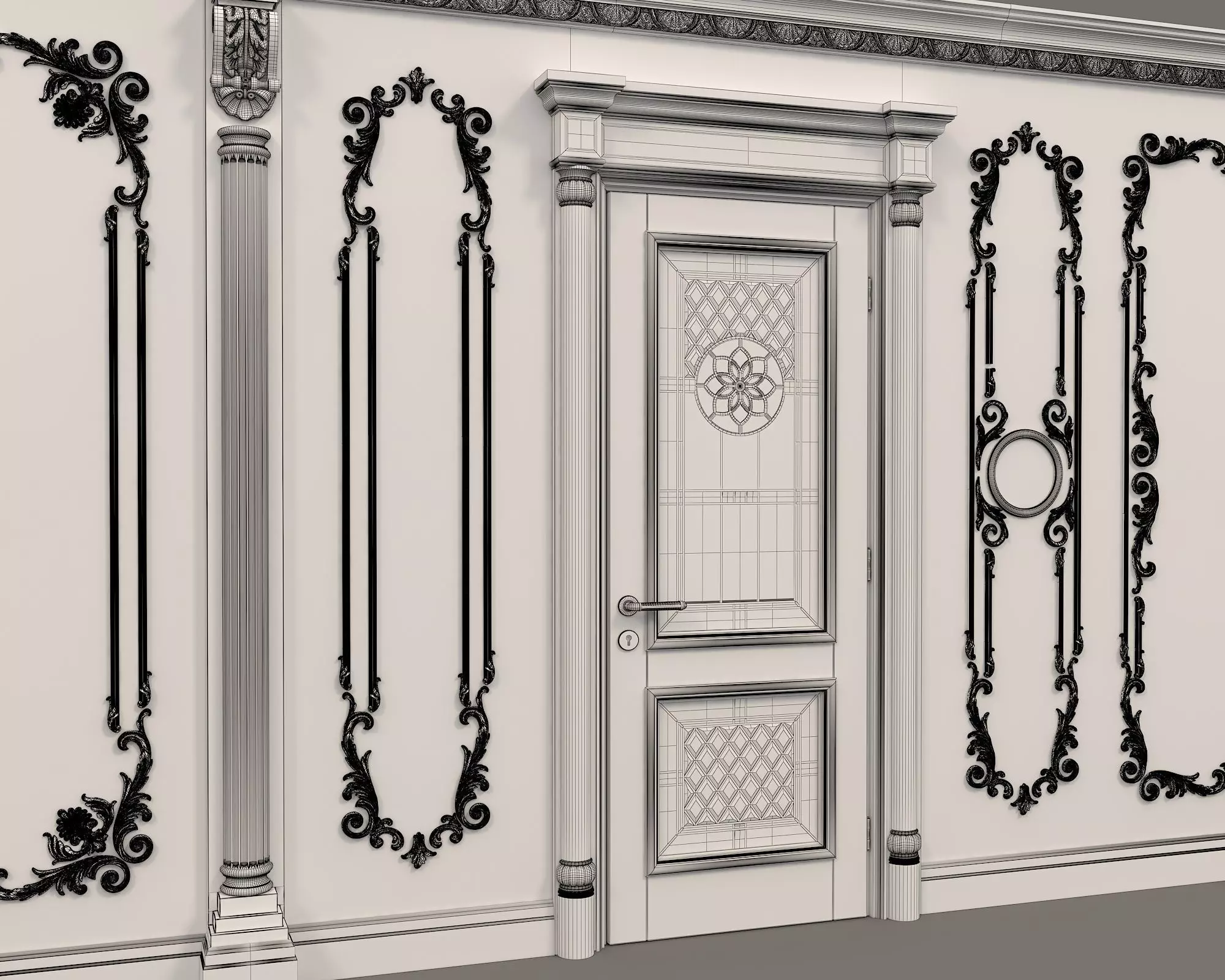 Wall Molding in Classic French style 14 3D model_8
