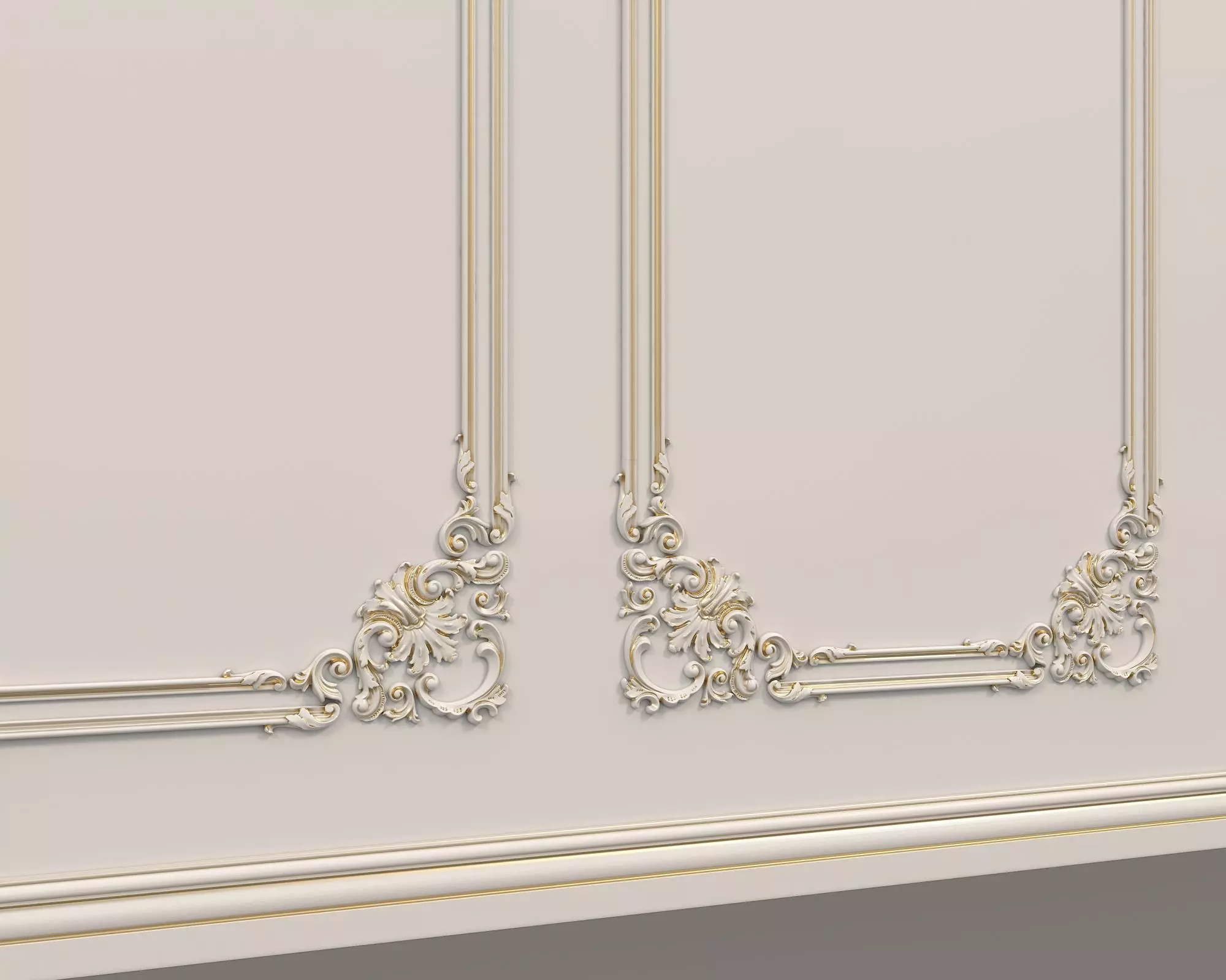Wall Molding in Classic French style 18 3D model_5