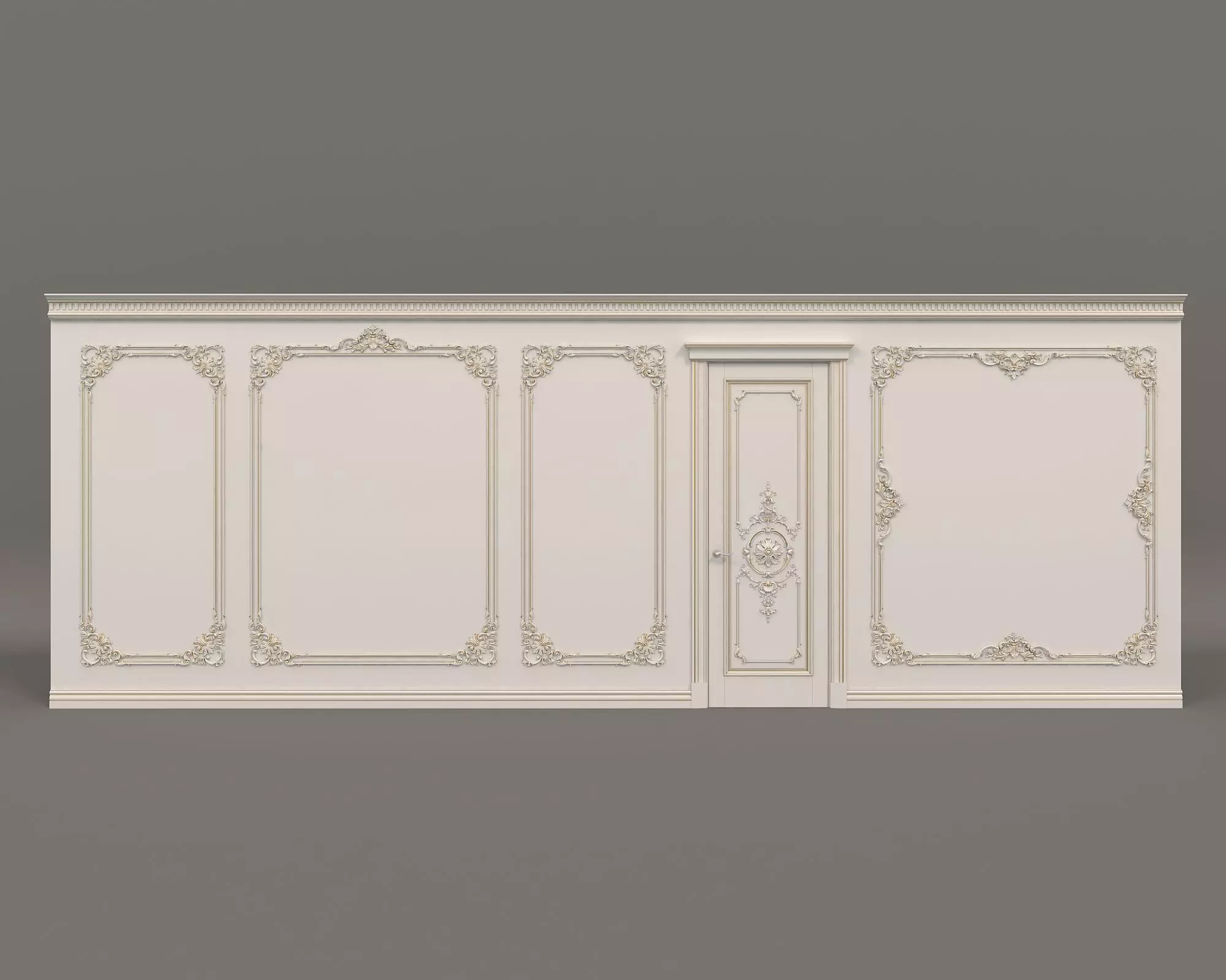 Wall Molding in Classic French style 18 3D model_2
