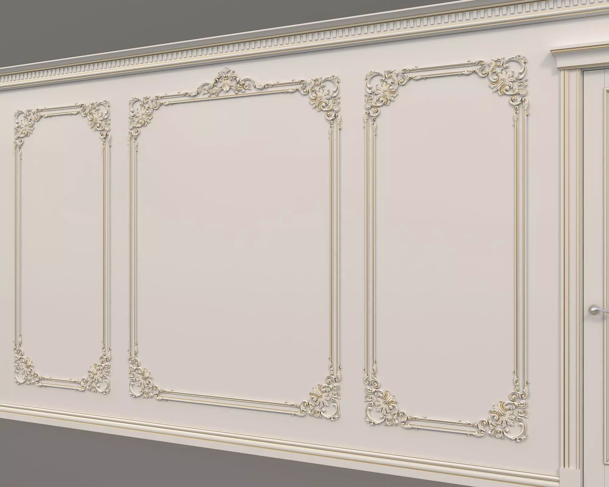 Wall Molding in Classic French style 18 3D model_6