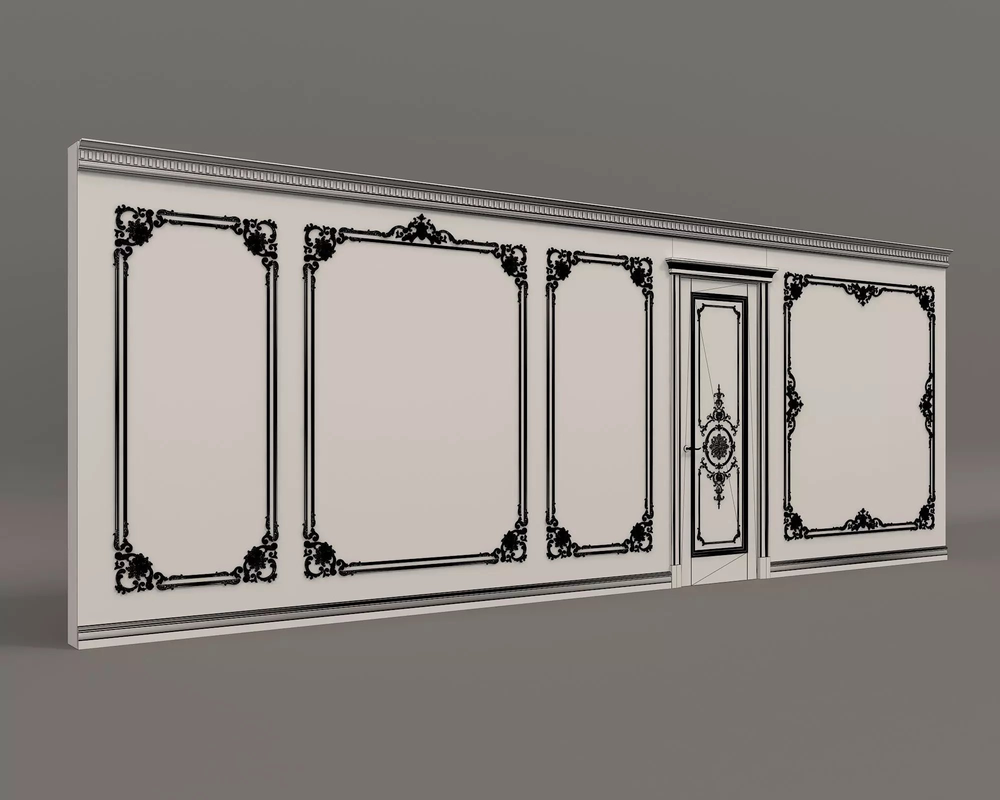 Wall Molding in Classic French style 18 3D model_9