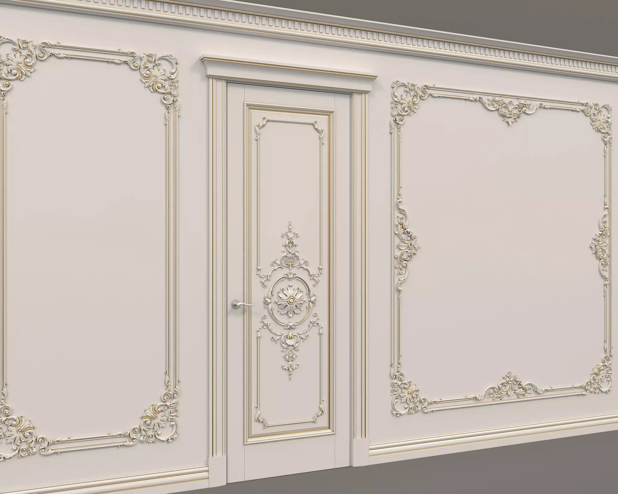 Wall Molding in Classic French style 18 3D model_3