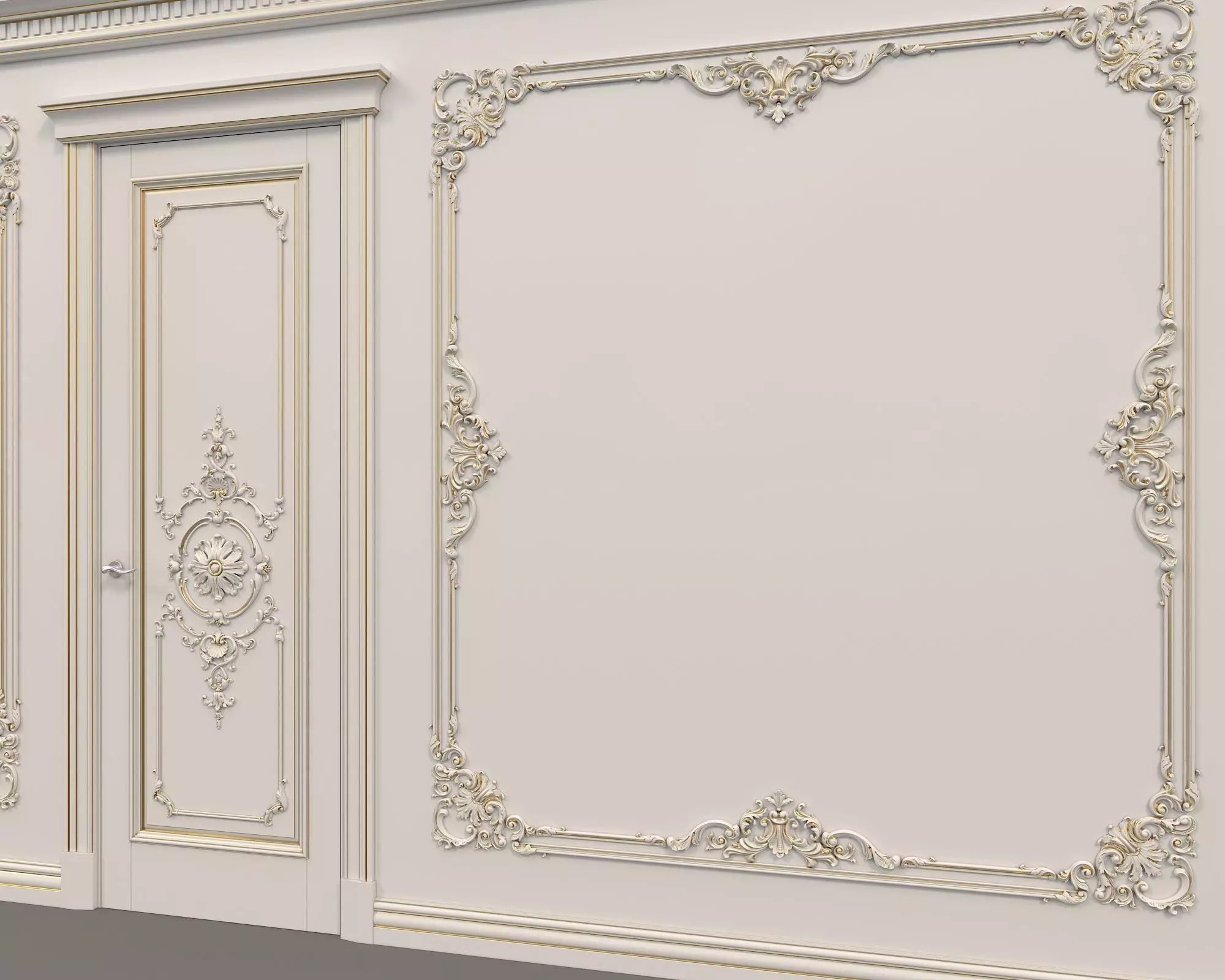 Wall Molding in Classic French style 18 3D model_8