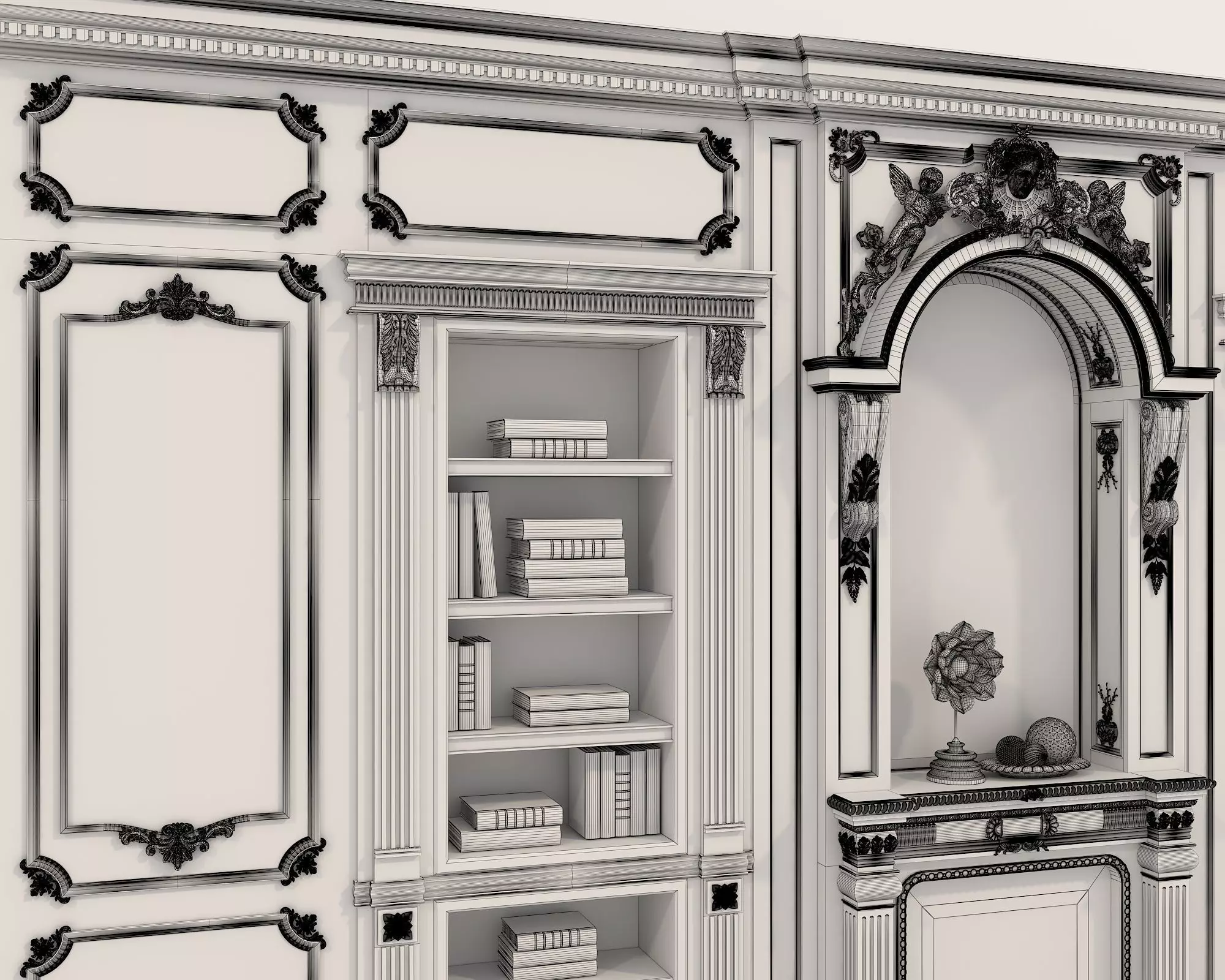 Wall Molding in Classic French style 20 3D model_12
