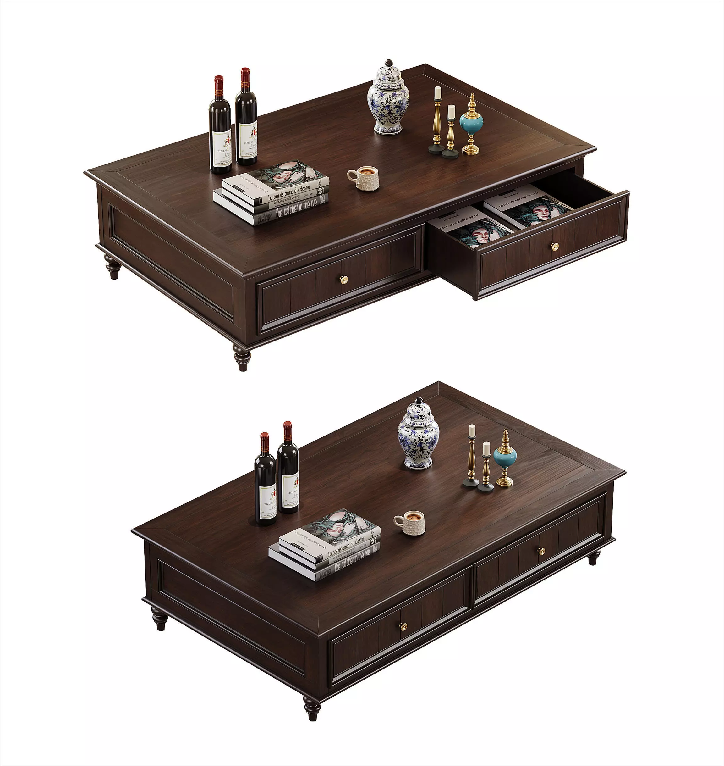American style tea table combination 3D model 3D model_0