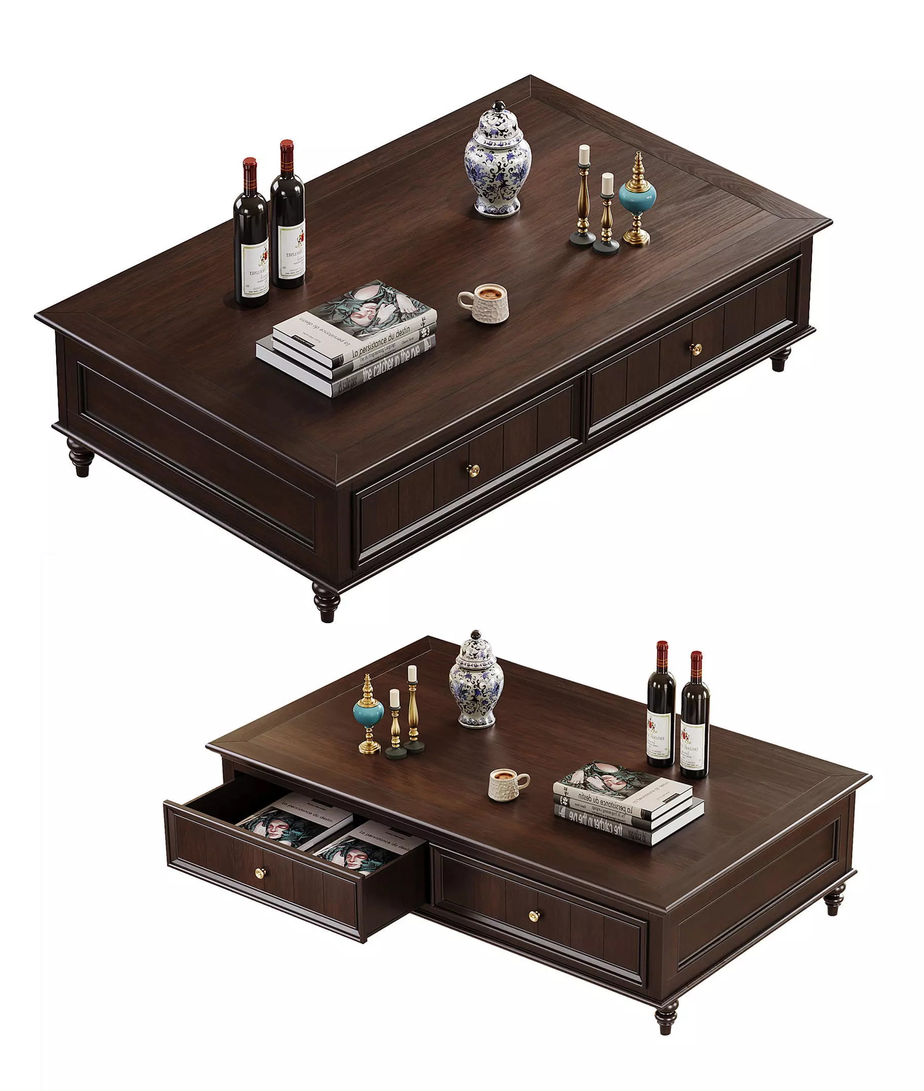 American style tea table combination 3D model 3D model_4