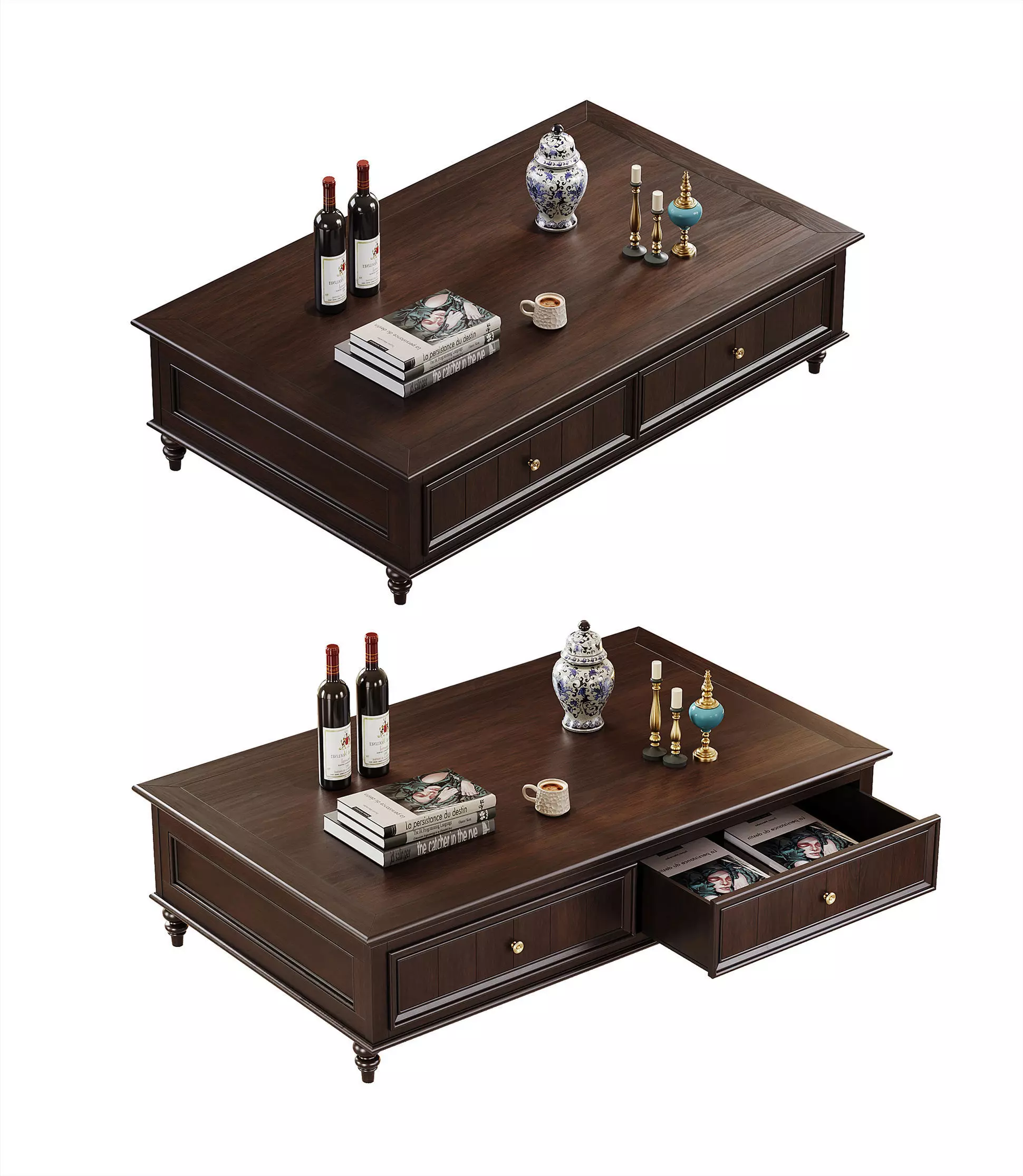 American style tea table combination 3D model 3D model_3