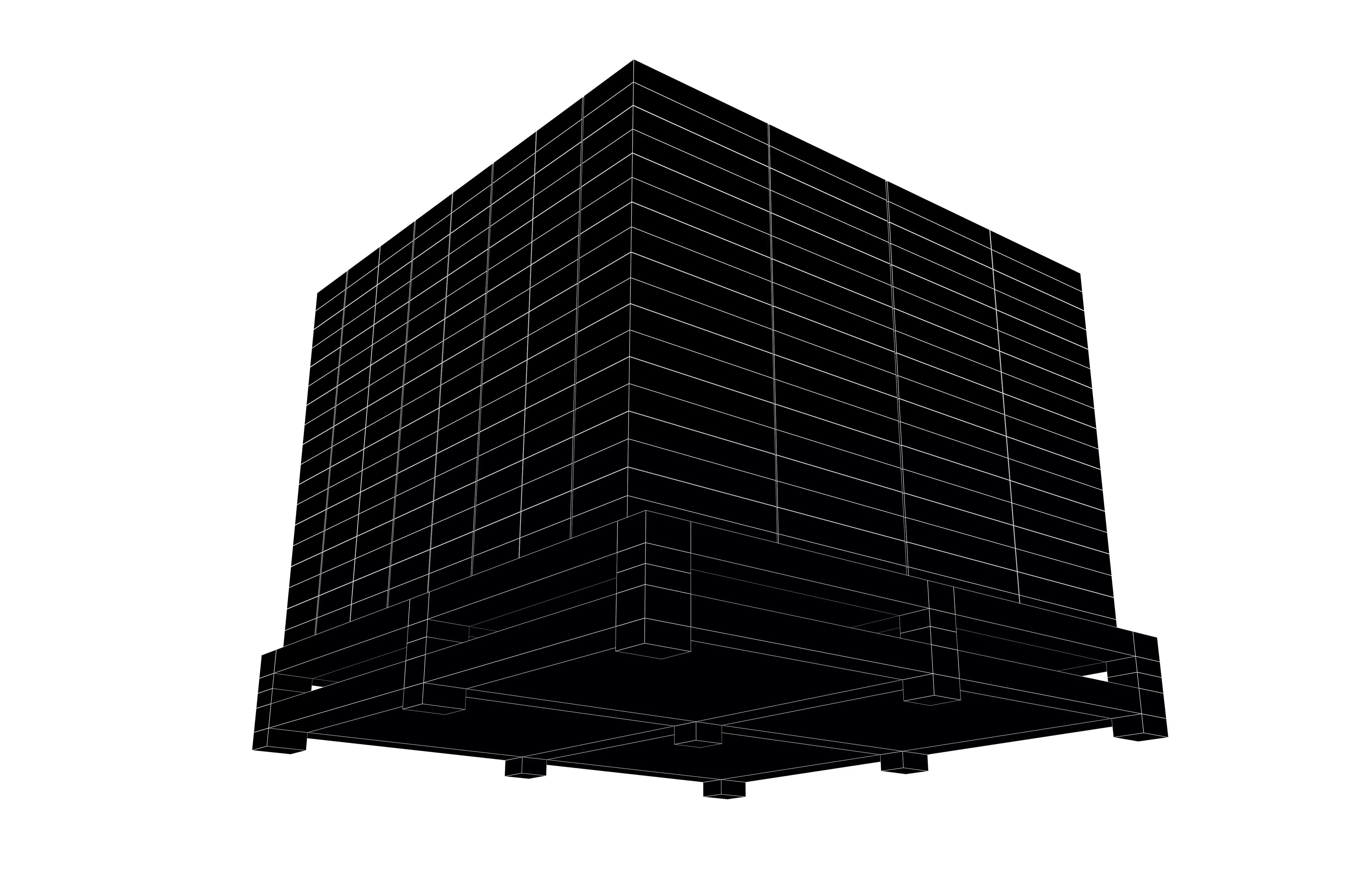 Lowpoly Pallet of Bricks v1 001 Low-poly 3D model_7