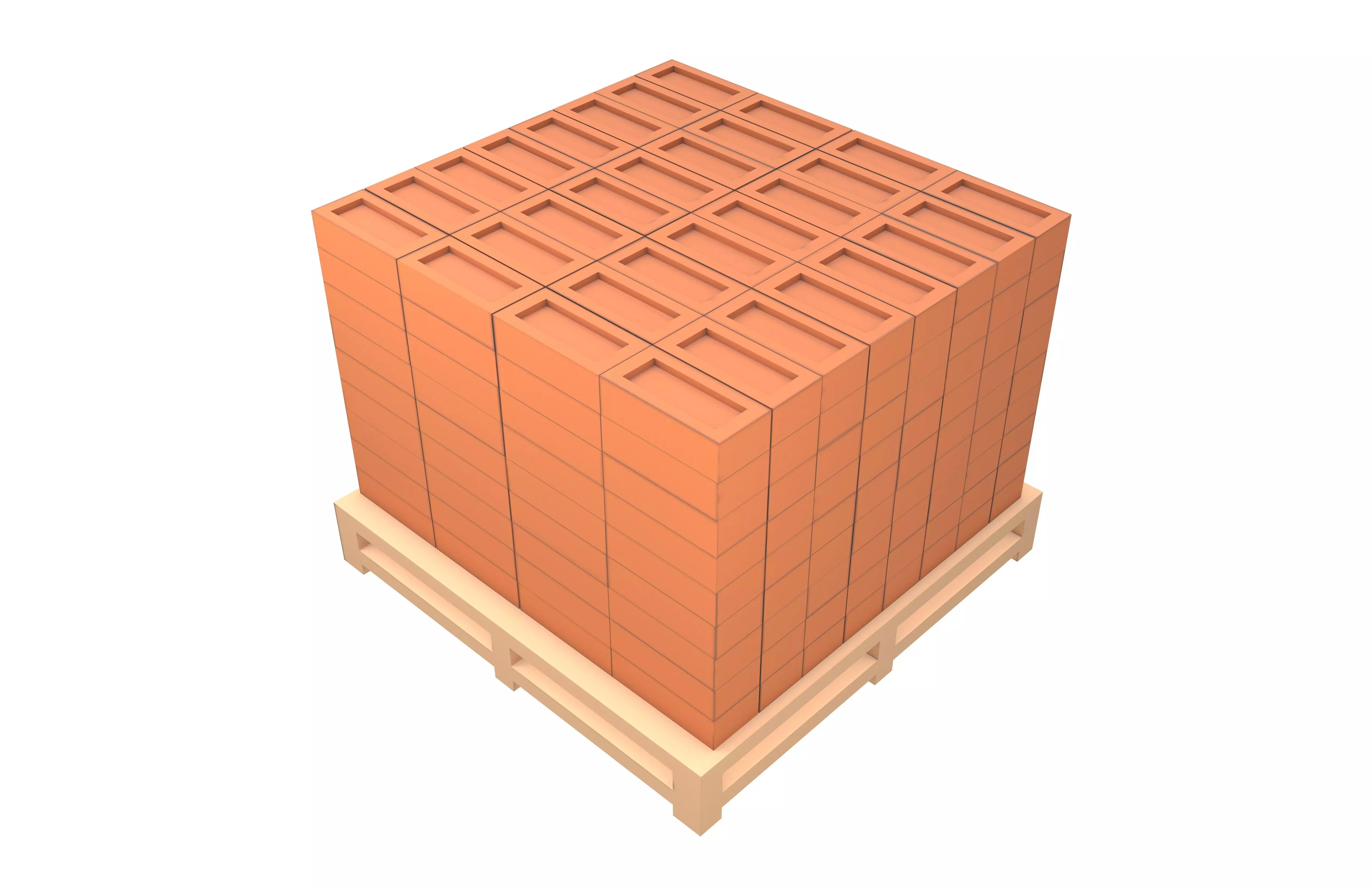 Lowpoly Pallet of Bricks v1 001 Low-poly 3D model_1