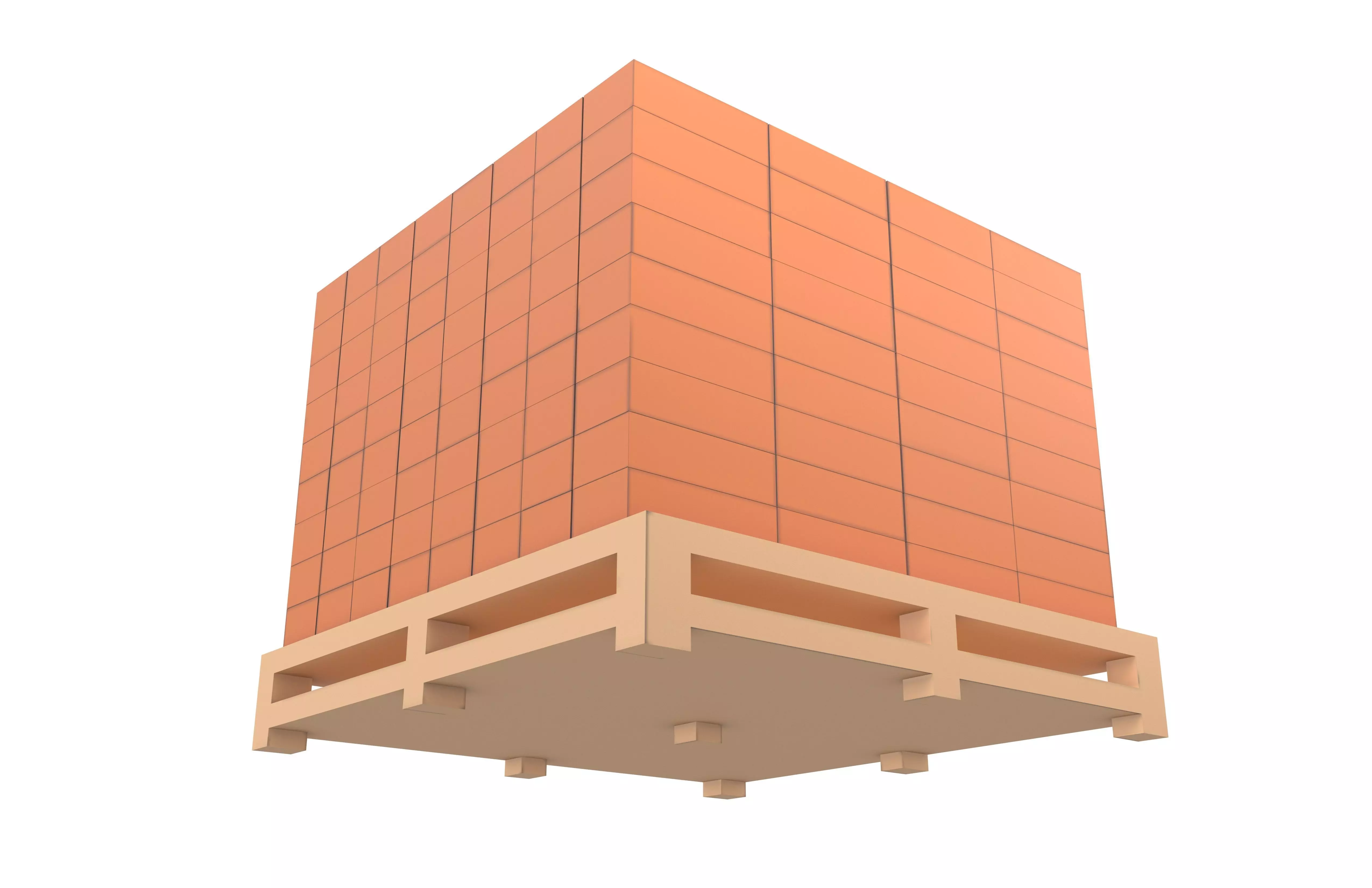 Lowpoly Pallet of Bricks v1 001 Low-poly 3D model_3