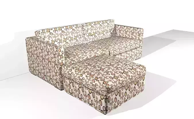 Simple free style  area sofa  3D model