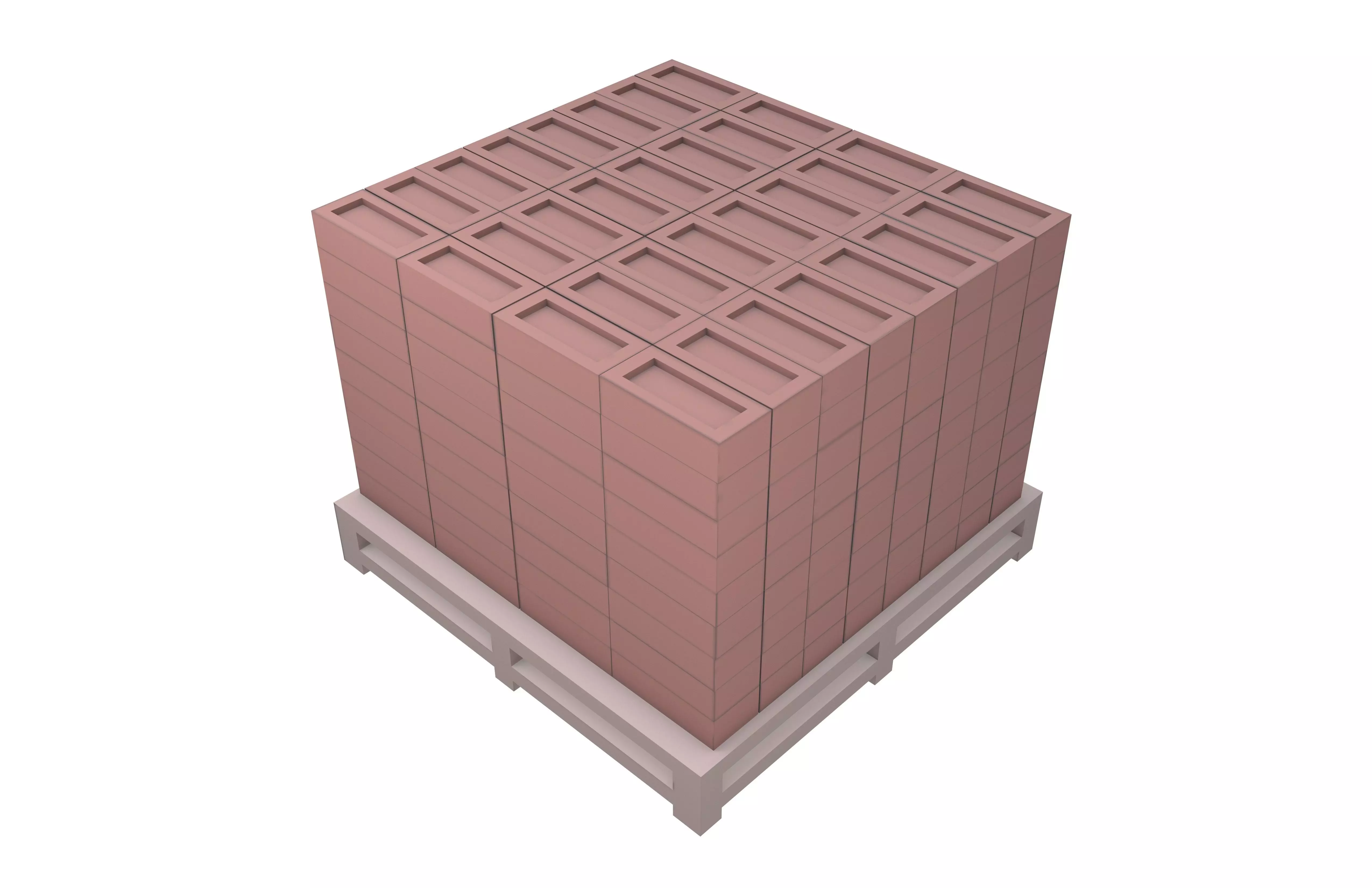 Lowpoly Pallet of Bricks v1 002 Low-poly 3D model_2