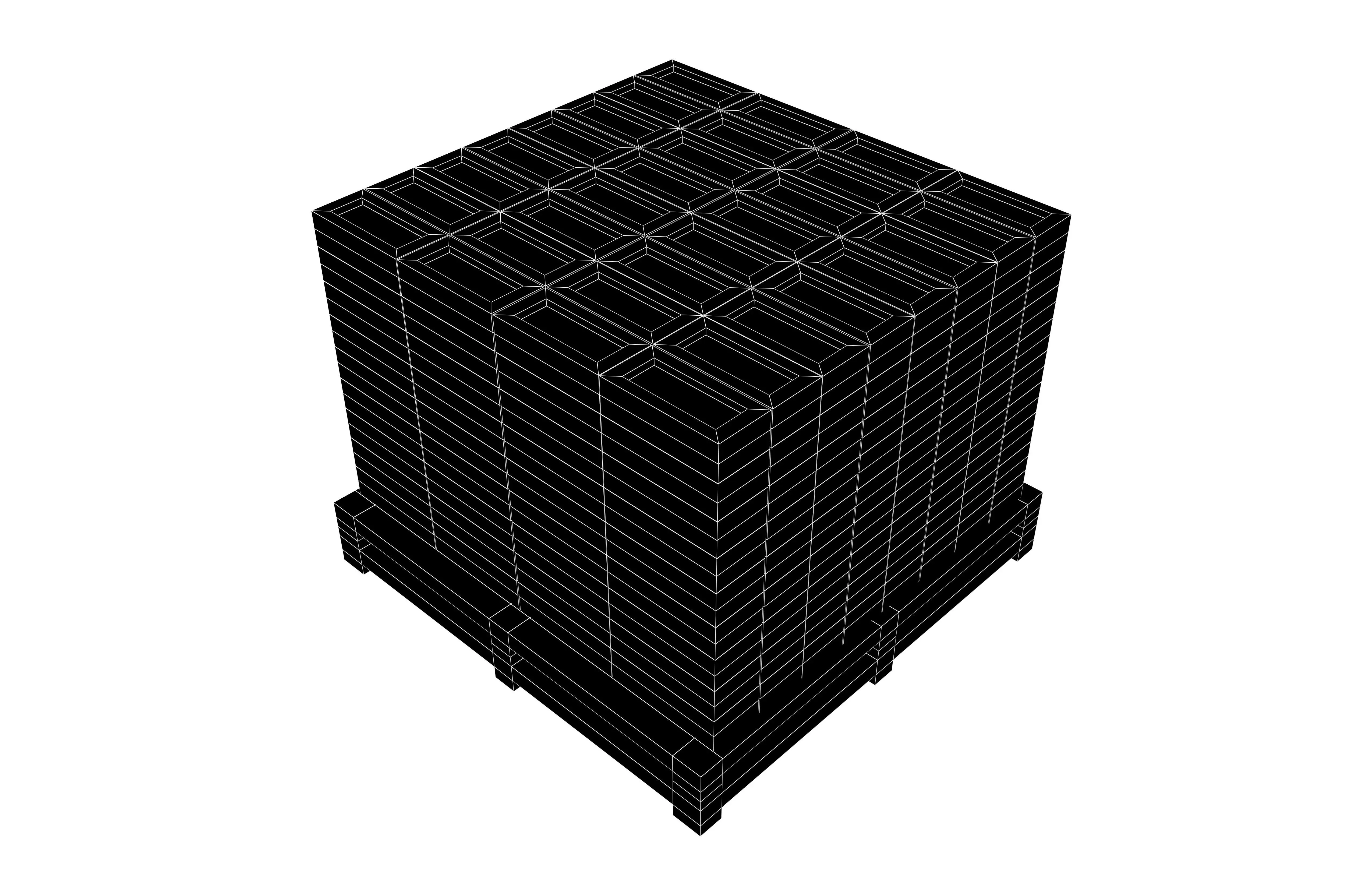 Lowpoly Pallet of Bricks v1 002 Low-poly 3D model_6