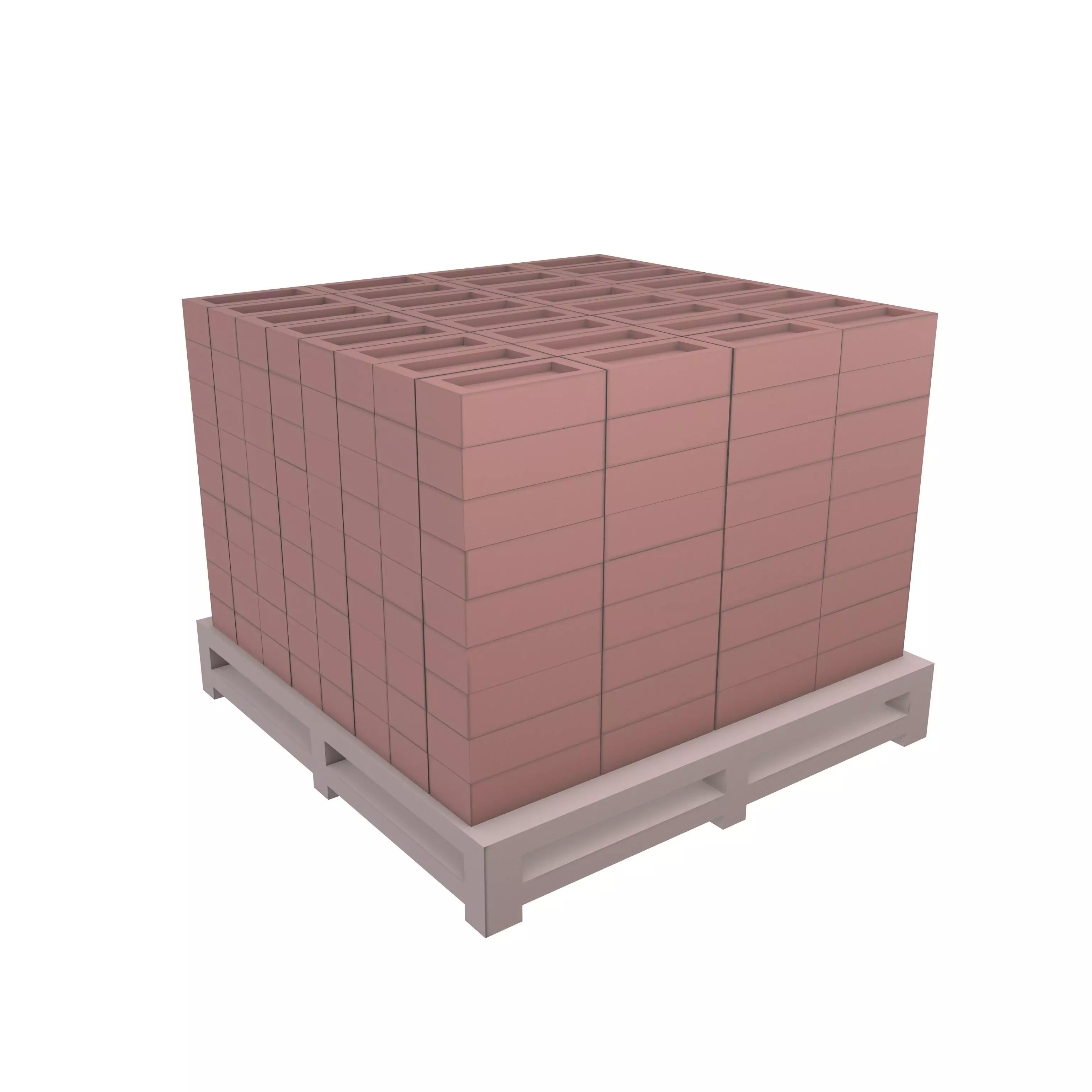 Lowpoly Pallet of Bricks v1 002 Low-poly 3D model_0