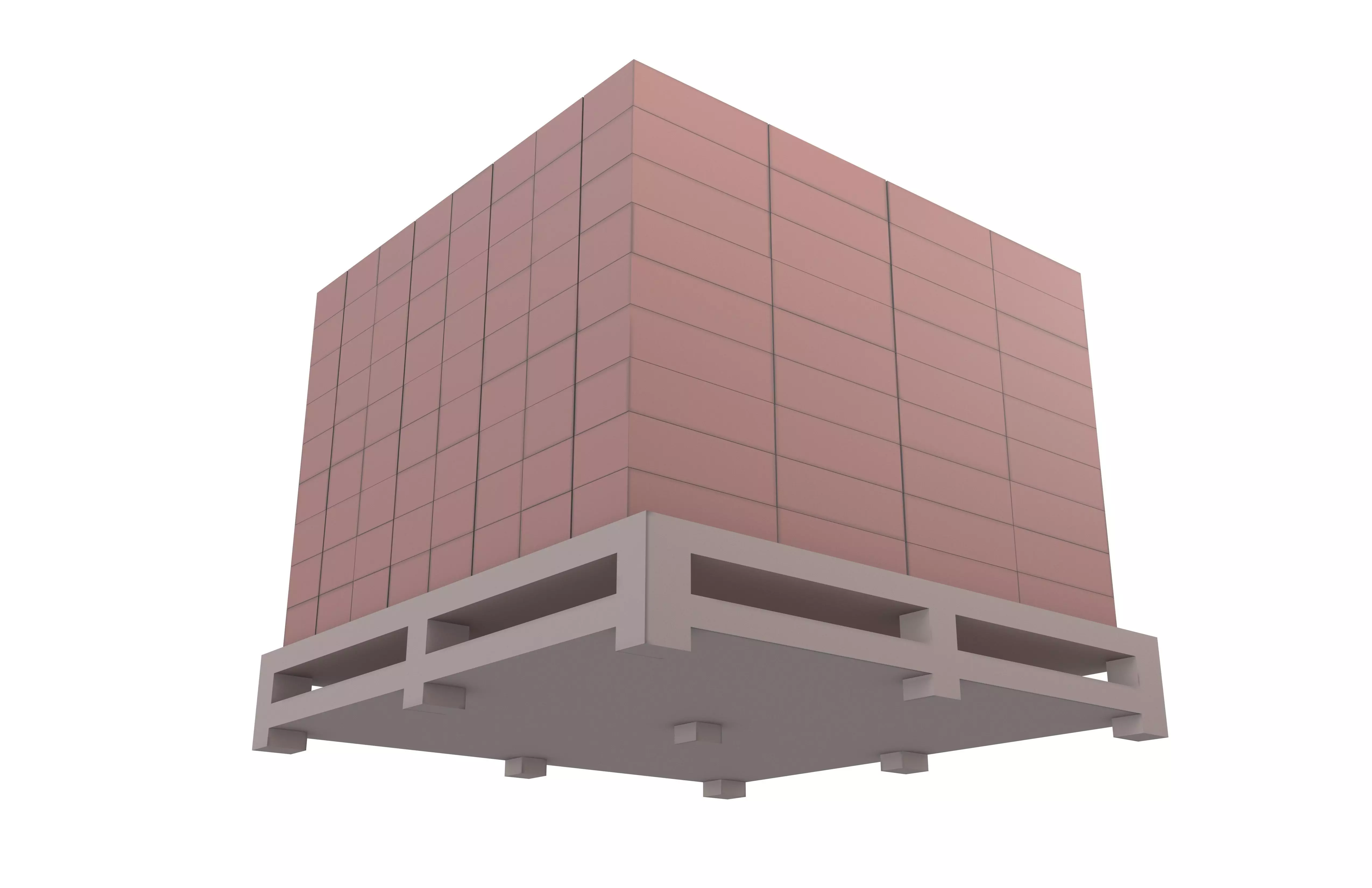 Lowpoly Pallet of Bricks v1 002 Low-poly 3D model_3
