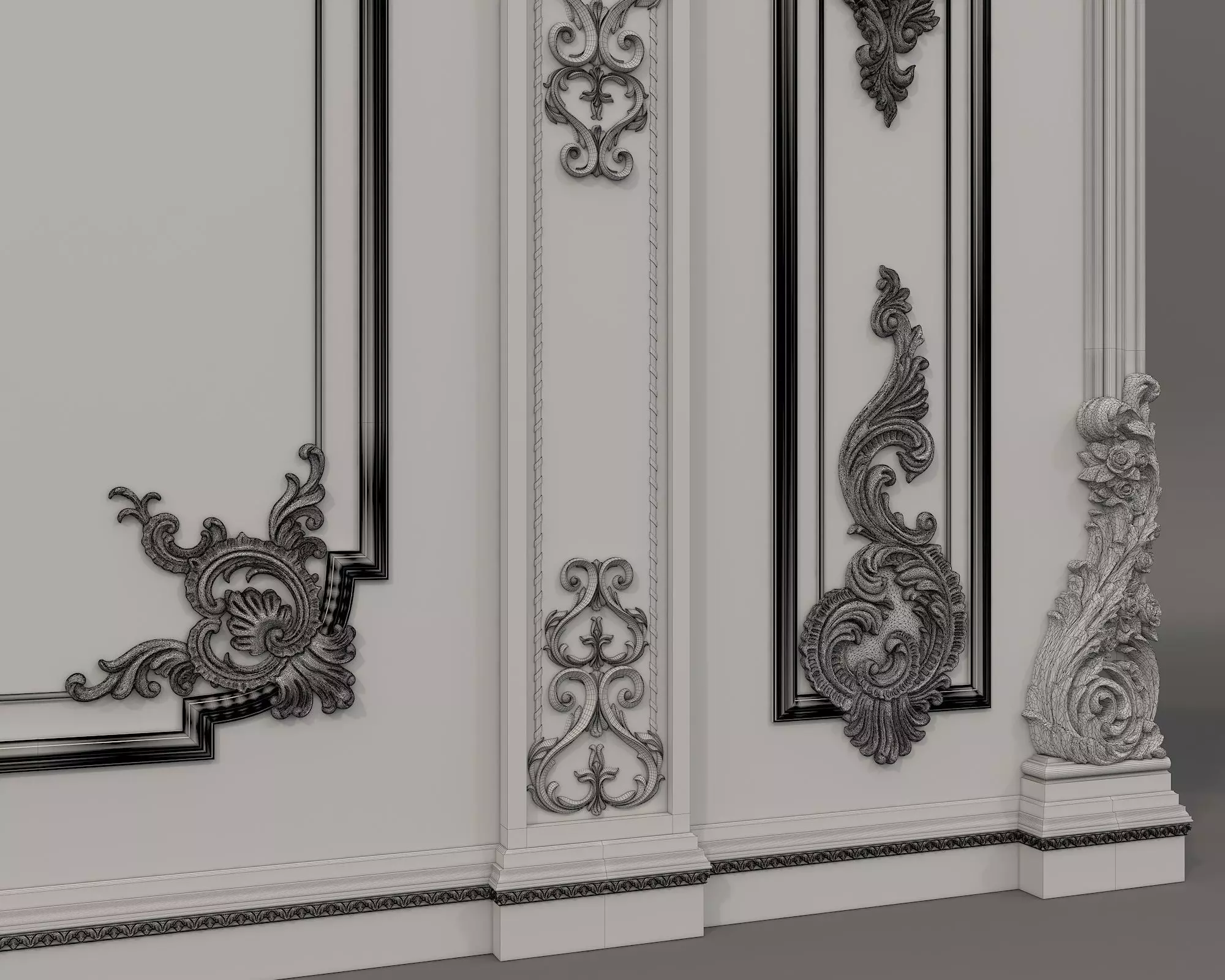 Wall Molding in Classic French style 24 3D model_10