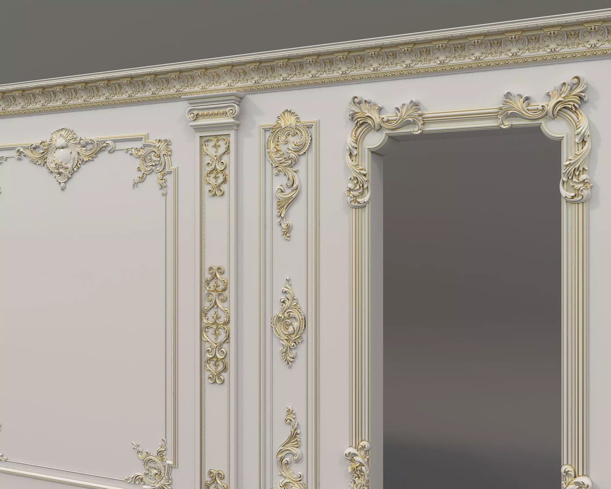 Wall Molding in Classic French style 24 3D model_2