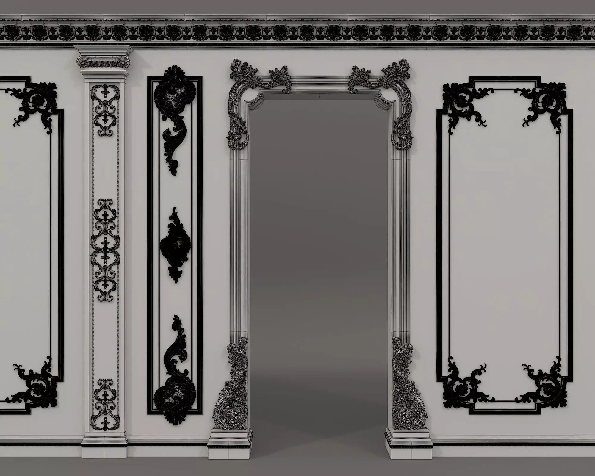 Wall Molding in Classic French style 24 3D model_8