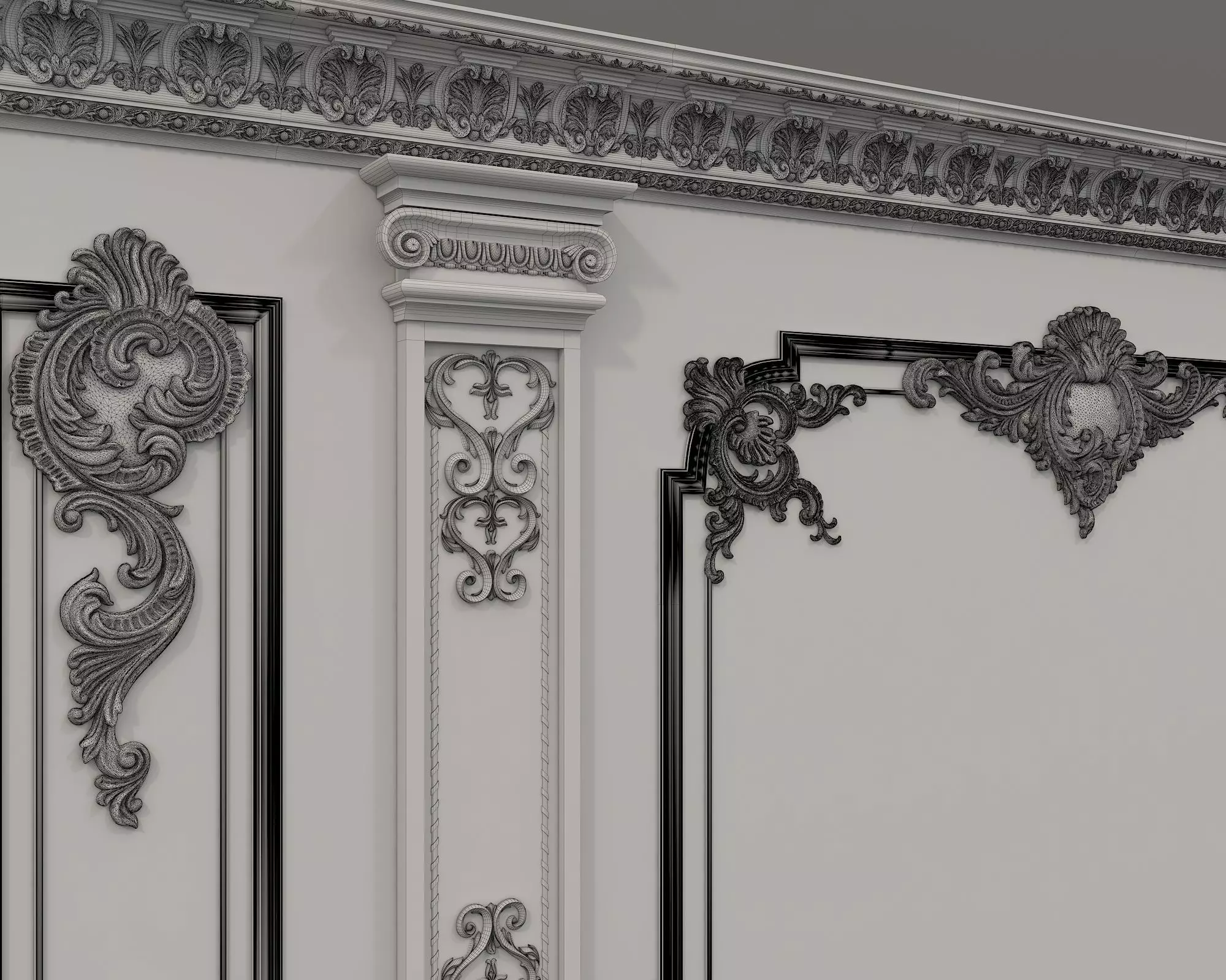 Wall Molding in Classic French style 24 3D model_9