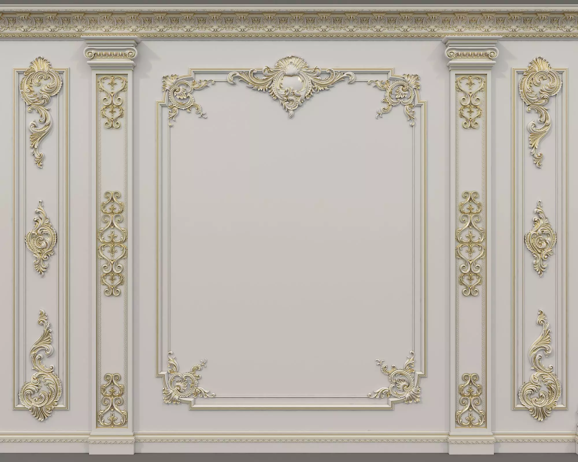 Wall Molding in Classic French style 24 3D model_3