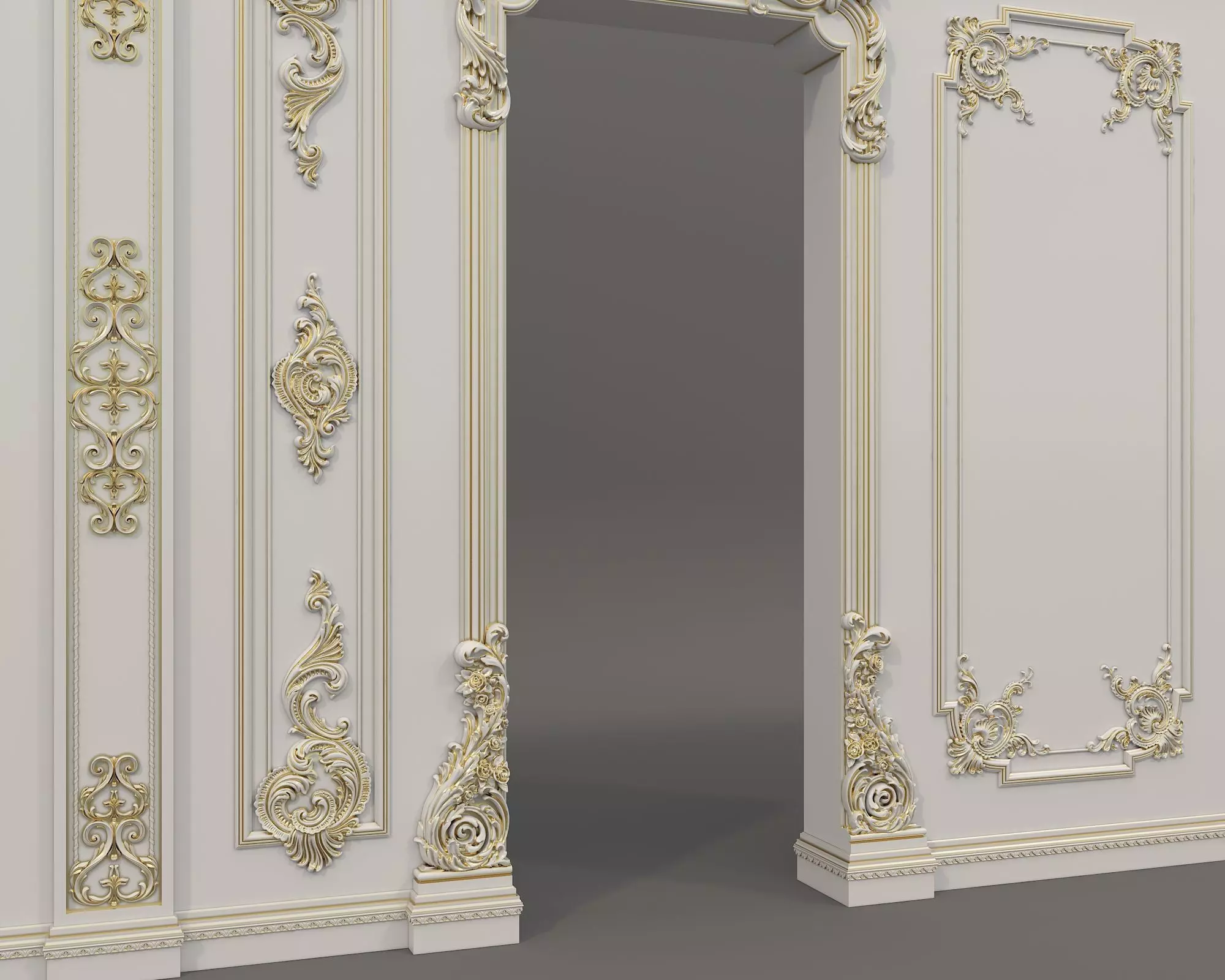 Wall Molding in Classic French style 24 3D model_4